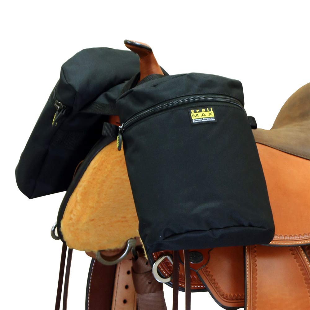 TrailMax Large Horn Saddle Bags for Horses - Durable 600D Polyester Western & Endurance Riding Saddlebags with Double-Stitched Design | Perfect for Trail Riding, Camping & Long-Distance Horseback Adventures