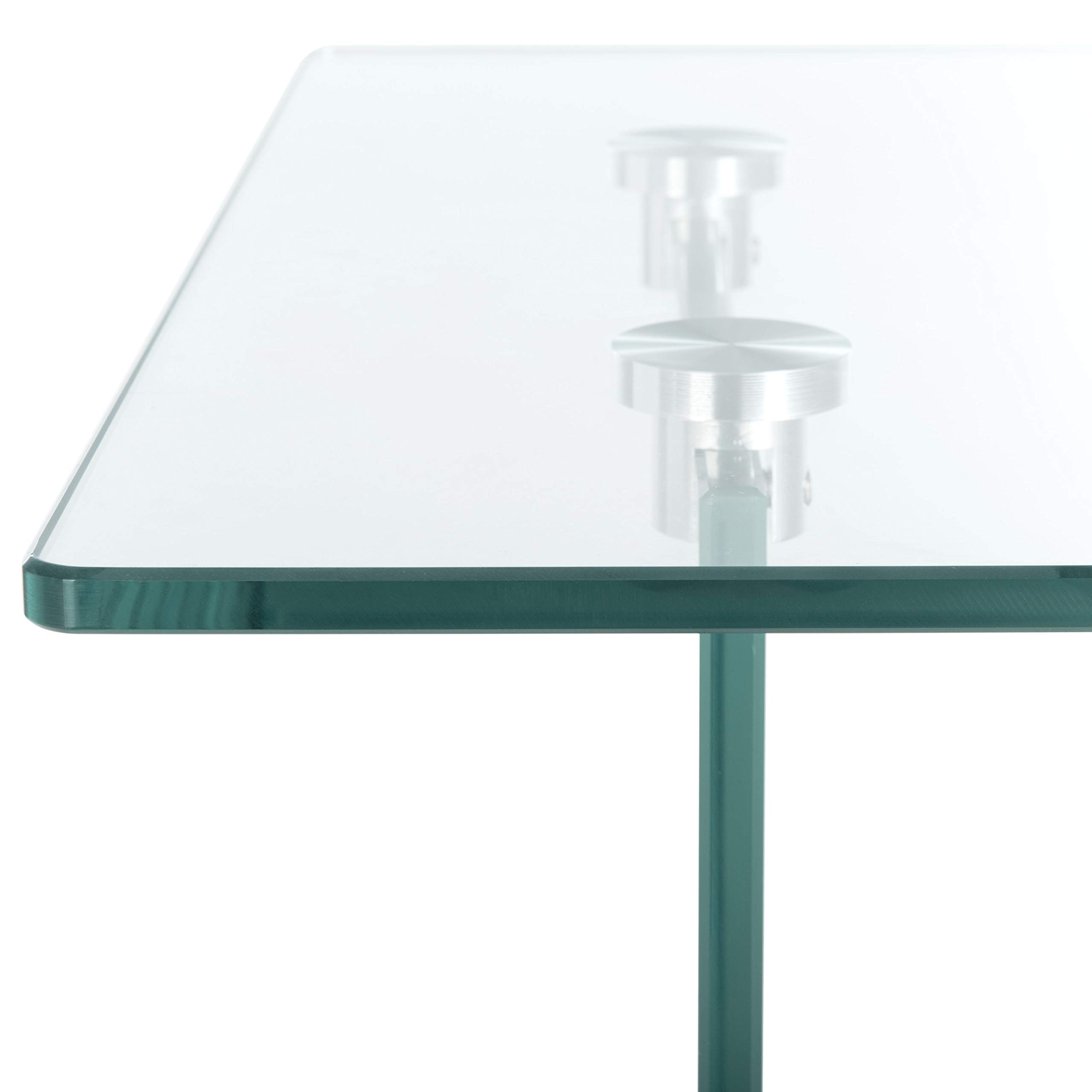 Safavieh Kayley Glass and Natural Wood Accent Table - Modern Side Table for Living Room, Bedroom, or Office Decor