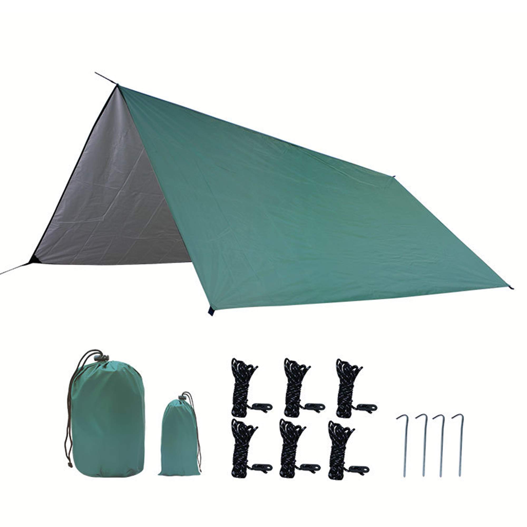 HIOD 300x300cm Ultralight Waterproof Hammock Rain Fly Tent Tarp - Portable Windproof Camping Shelter for Backpacking, Hiking & Outdoor Adventures - Perfect for Rain, Snow & Sun Protection