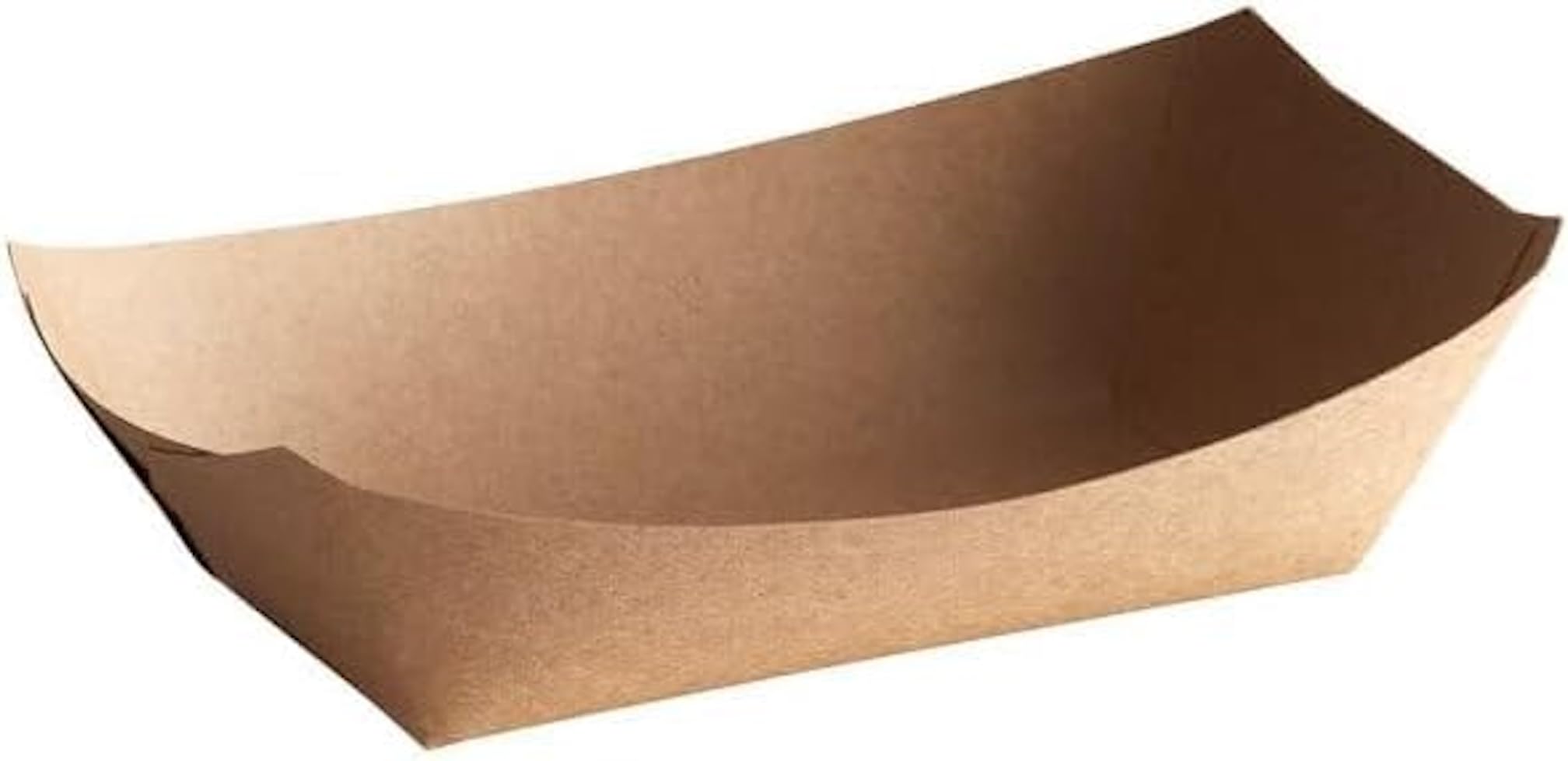 [25 Pack] Large Kraft Paper Serving Trays - 3 Lb Disposable Natural Brown Food Boats - Eco-Friendly Sturdy Made in USA - Perfect for Party Snacks, Picnics & Food Service