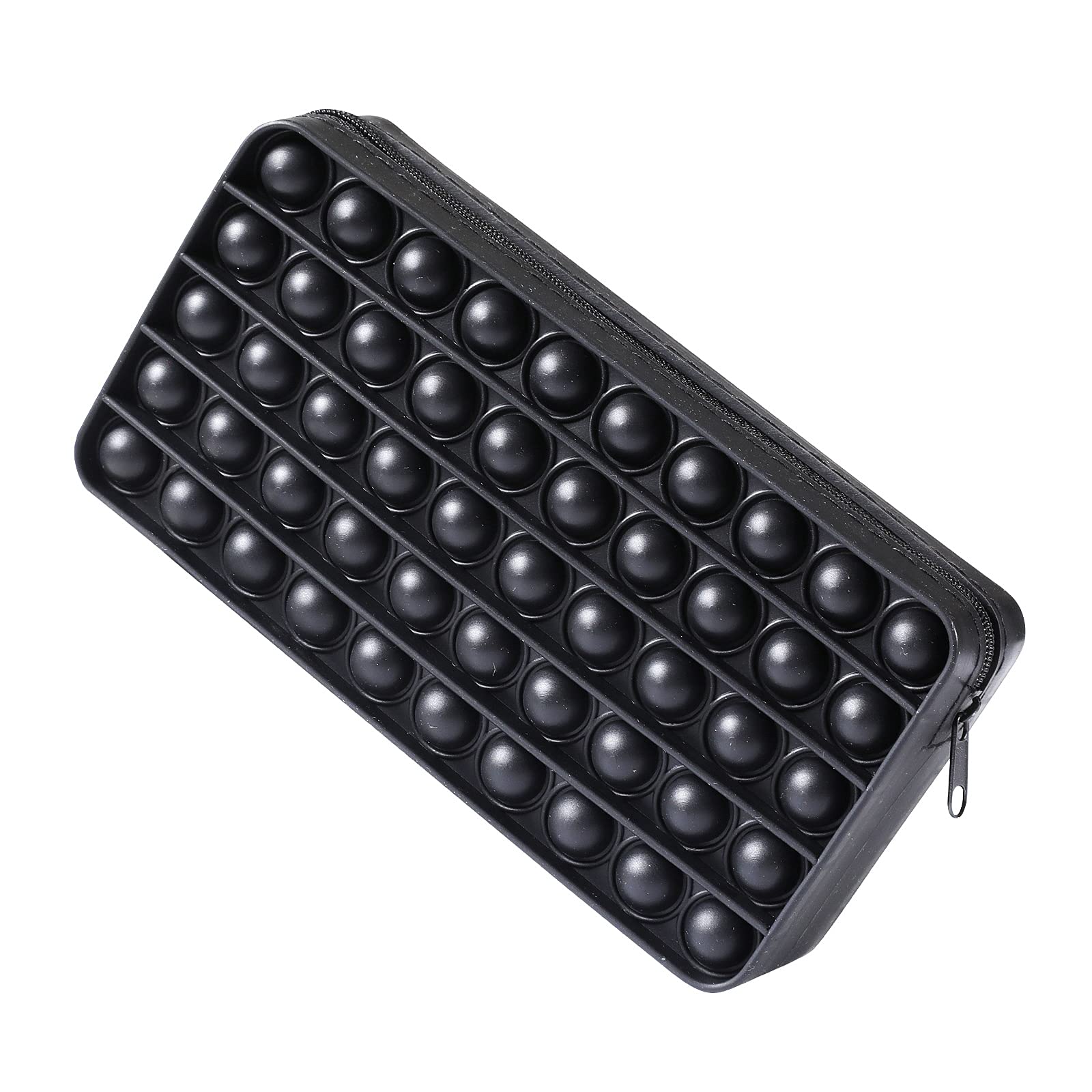 Pop It Pencil Case for Girls - Fidget Pencil Pouch, School Stationery Bag & Cosmetic Organizer | Cute Coin Purse Wallet, Craft Storage for 3C Products (Black) - Perfect for School, Travel & Stress Relief