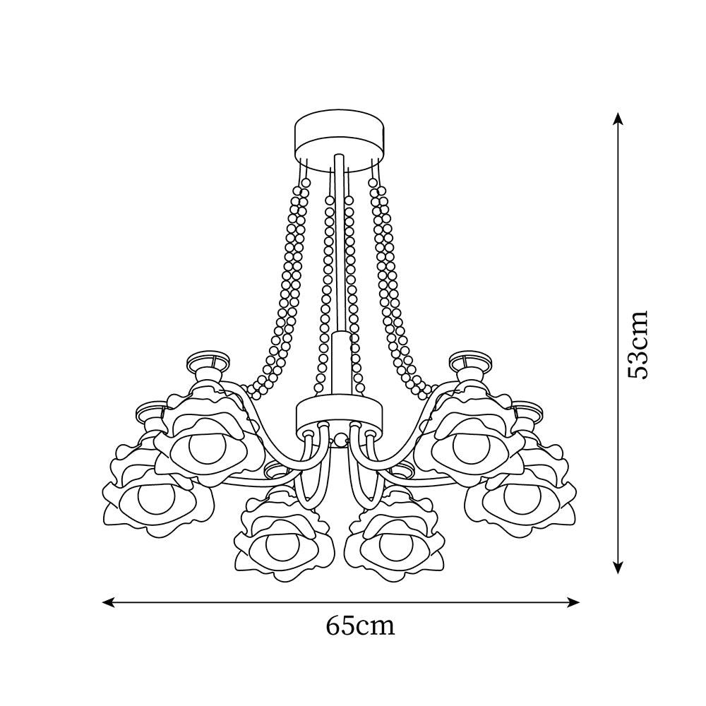 Elegant Roses Landi Crystal Chandelier - Modern Ceiling Lighting Fixture for Dining Room, Bedroom & Living Room Decor
