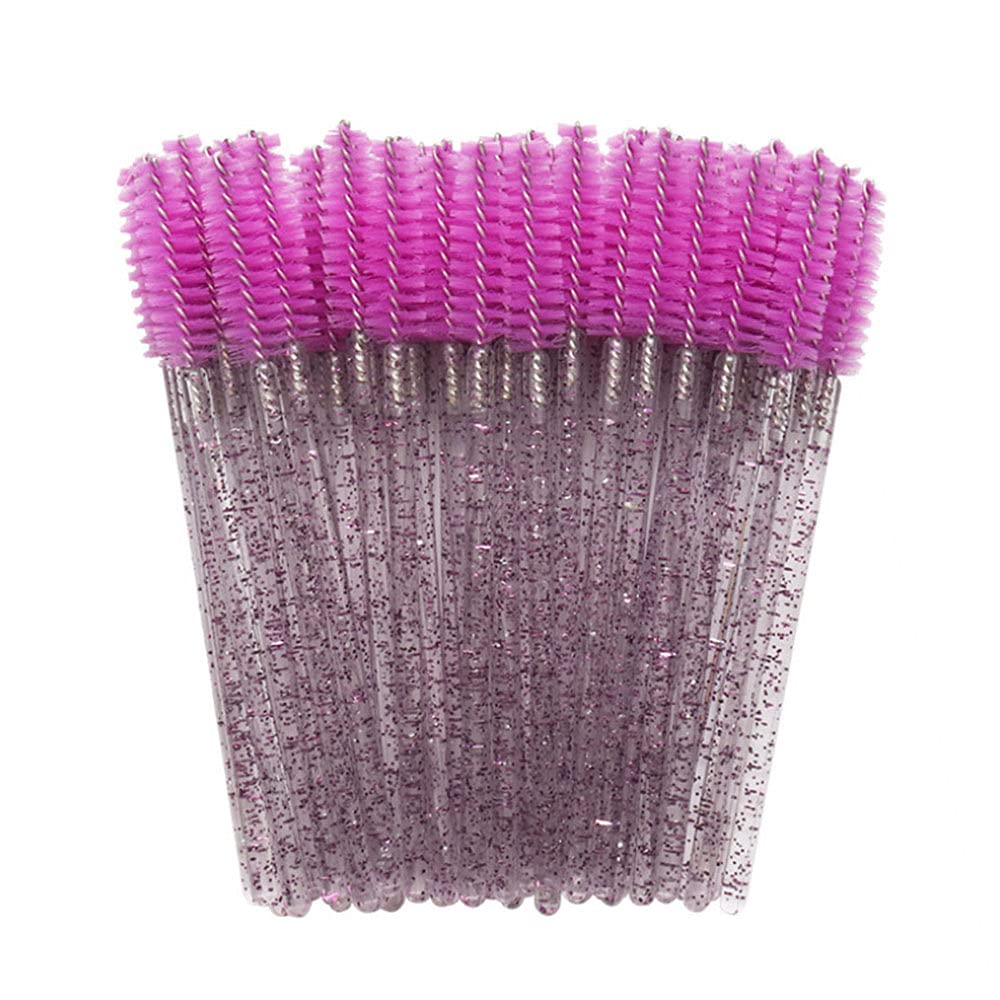 50 PCS Purple Eyelash Mascara Brushes - Professional Makeup Applicator Wands for False Lashes & Extensions - Perfect for Salon, Home Use & Travel Makeup Kits