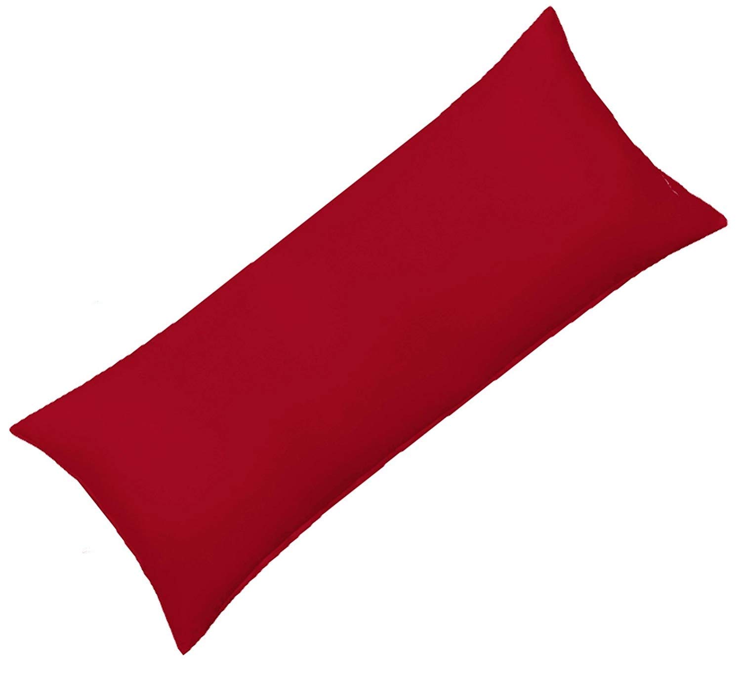 Premium 1-Piece Body Pillow Cover - 100% Egyptian Cotton 500 Thread Count, Solid Red (Body Size) - Perfect for Home, Bedroom & Travel Comfort