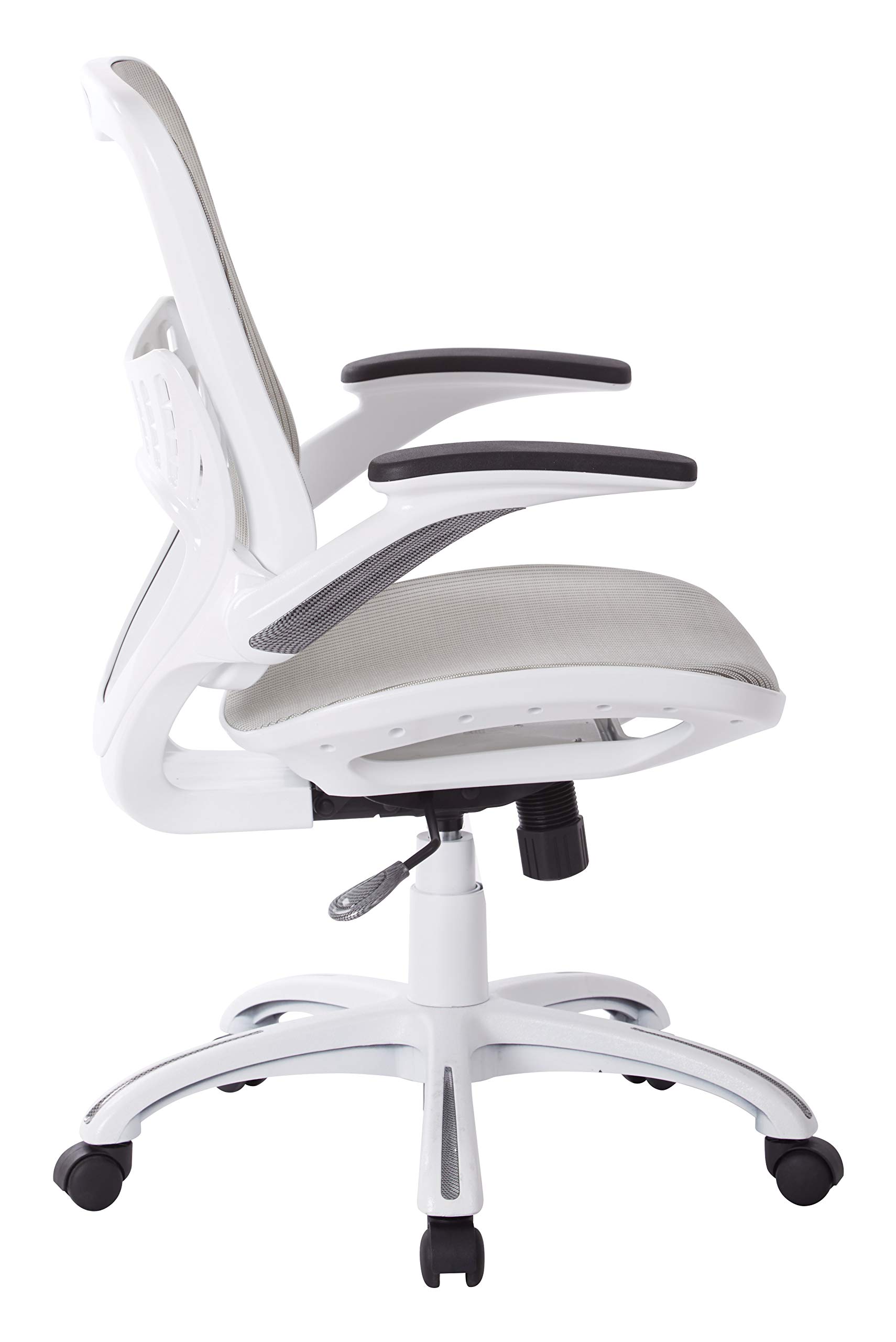 Office Star Ventilated Mesh Office Chair with Breathable Seat & Back - Ergonomic Manager's Desk Chair with White Base - Perfect for Home Office, Conference Rooms & Workspaces