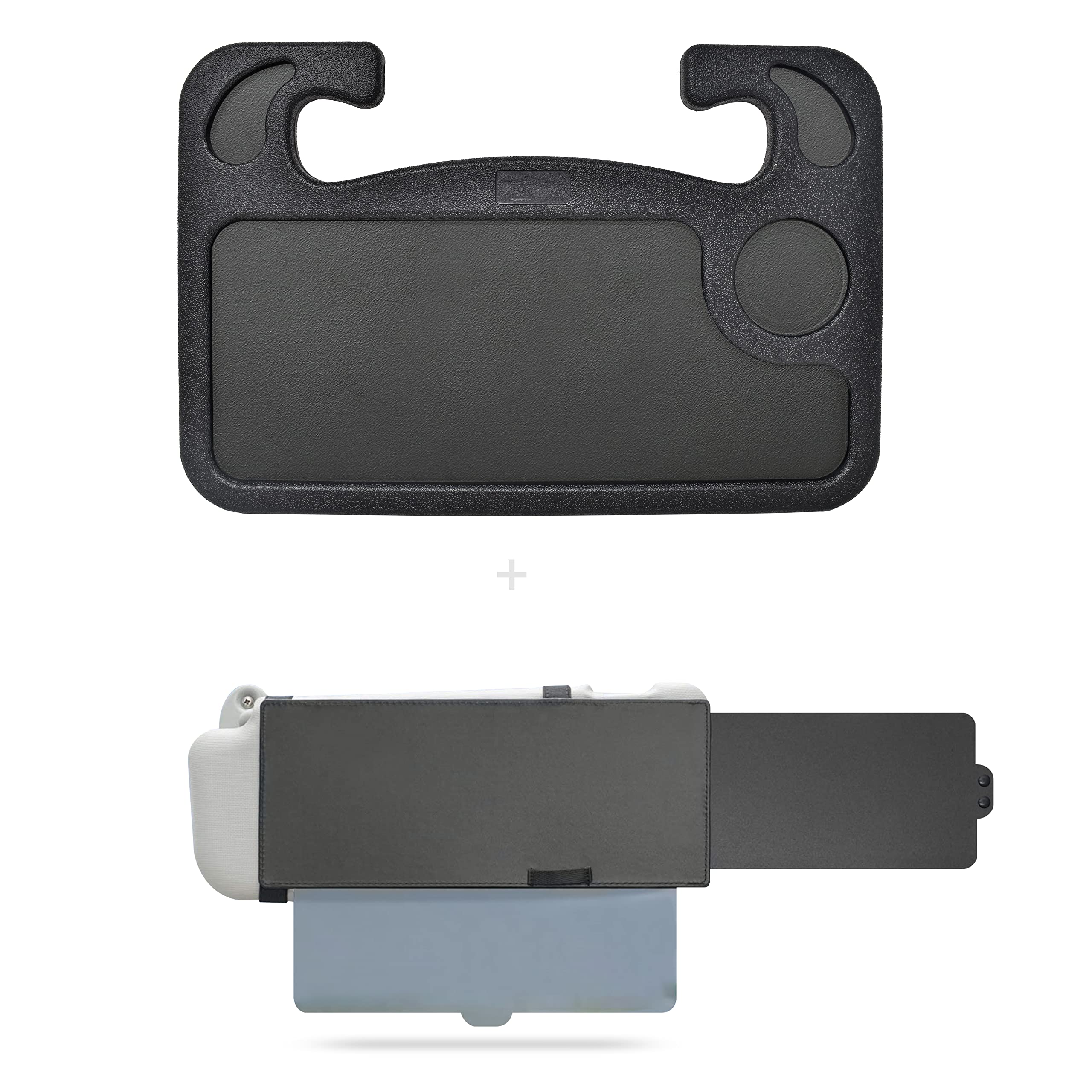 EcoNour 2-in-1 Car Sun Visor Extender & Steering Wheel Desk | Polarized Anti-Glare Sun Shade for Driving | Multipurpose Travel Accessories for Road Trips & Work Breaks