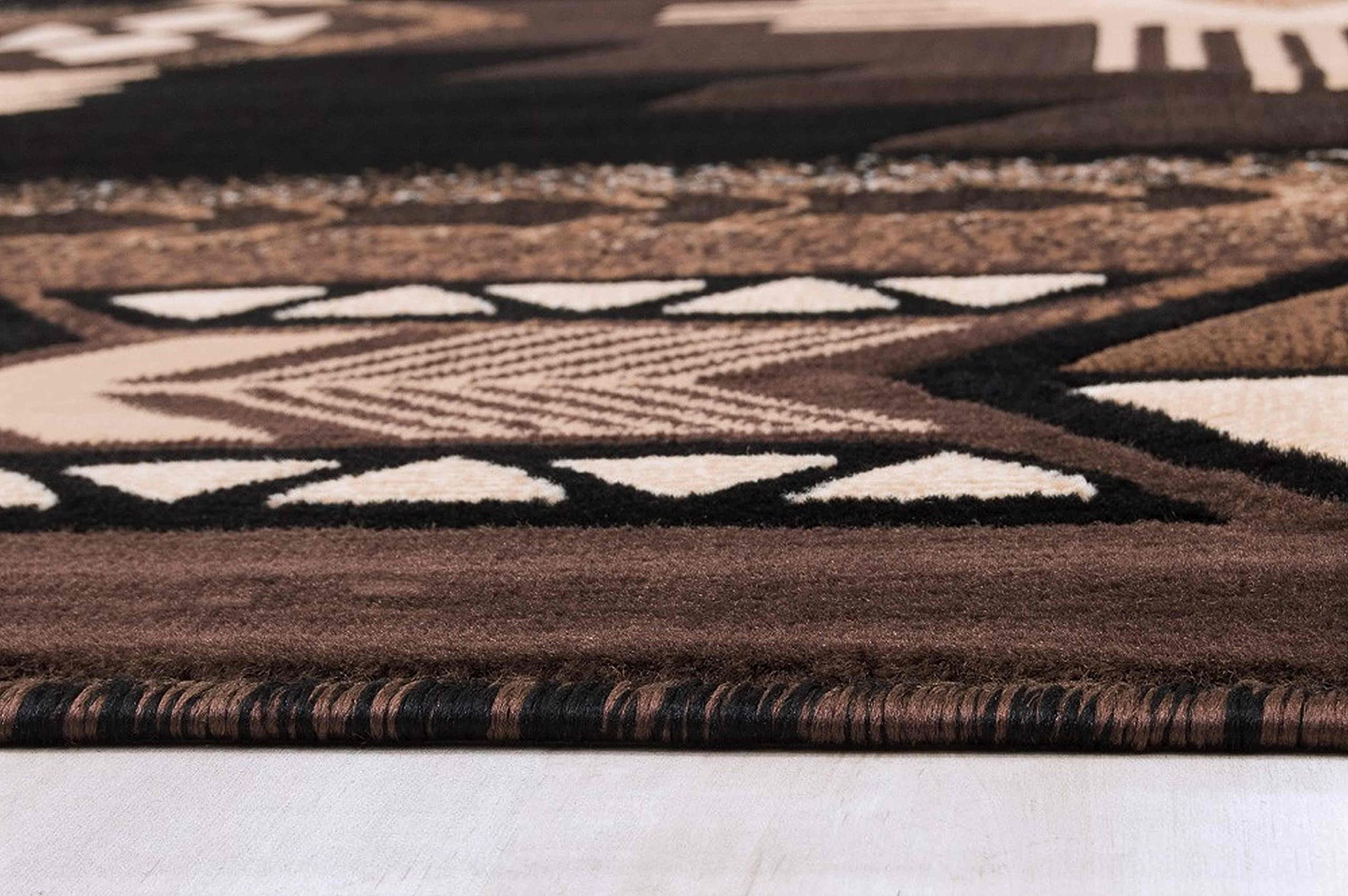 Modern Contemporary Cabin Rugs - Black, Beige, Brown - Soft & Durable Area Rugs for Living Room, Bedroom, and Cabin Decor