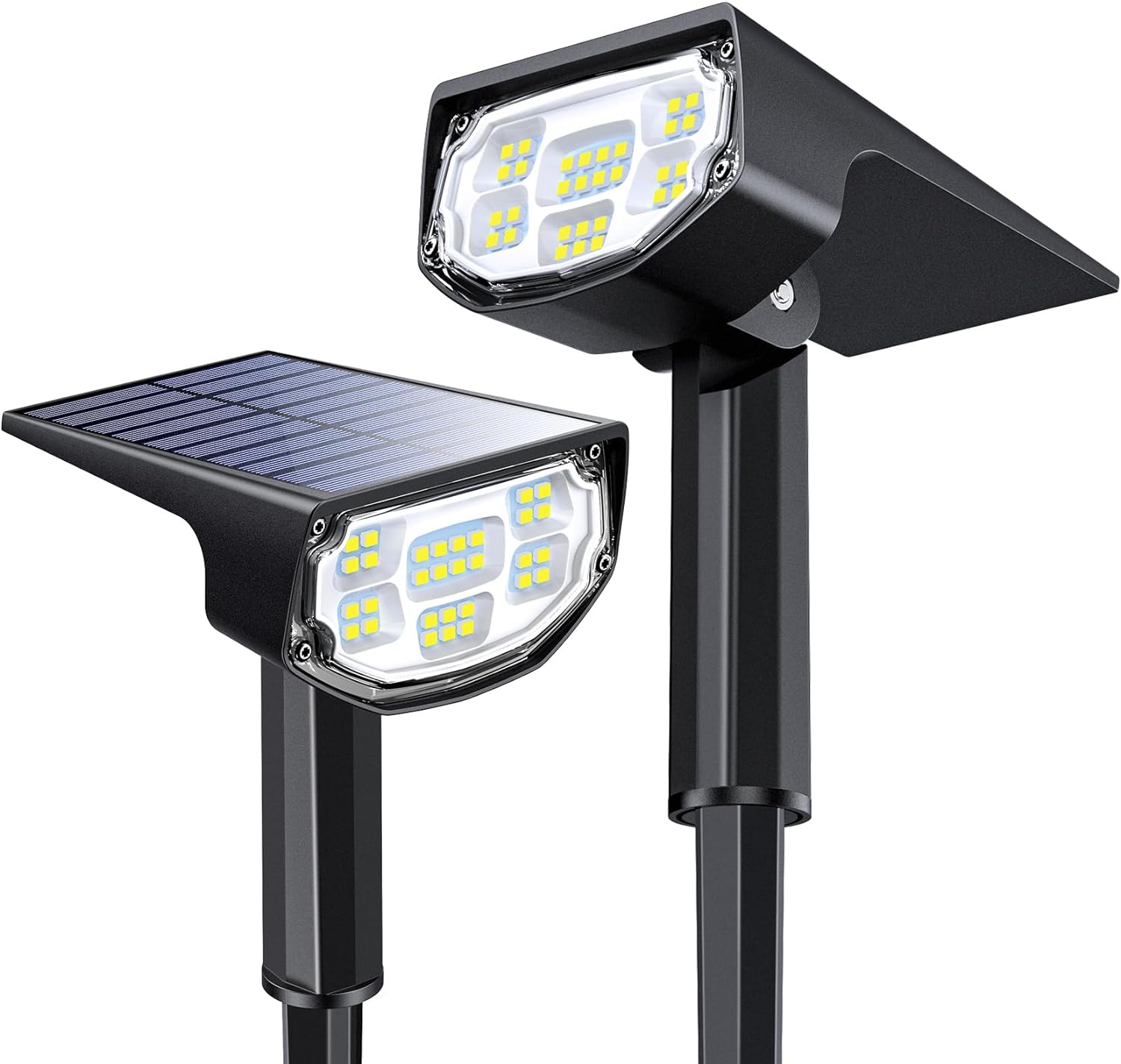 Mpow 700 Lumen Solar Outdoor Spot Lights - IP68 Waterproof Solar Landscape Lights with 3 Modes (2 Pack) - Perfect for Garden, Pathway, Yard, and Patio Lighting