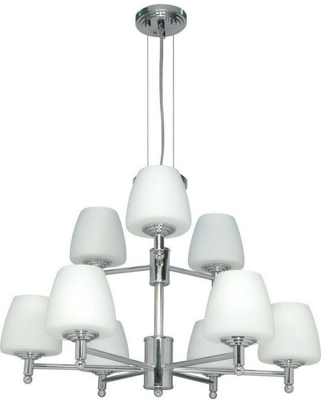 Nuvo Lighting 60 1076 Galileo Collection 9-Light Chandelier in Polished Chrome Finish - Elegant Dining Room & Foyer Lighting Fixture for Modern Homes