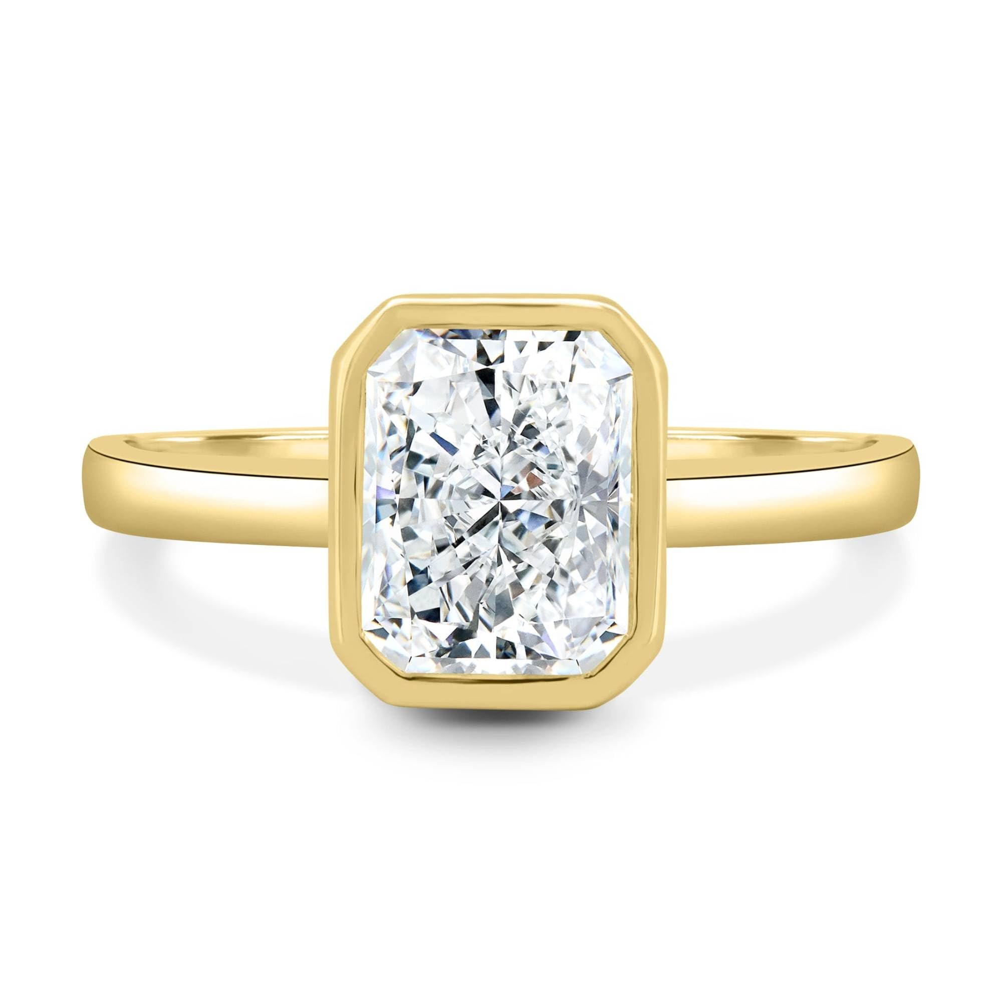 2.50 CT Radiant Cut Moissanite Engagement Ring - Certified 10K/14K/18K Solid Gold Crushed Ice Solitaire Ring - Wedding & Anniversary Gift for Women - Perfect for Proposals, Bridal Jewelry & Special Occasions
