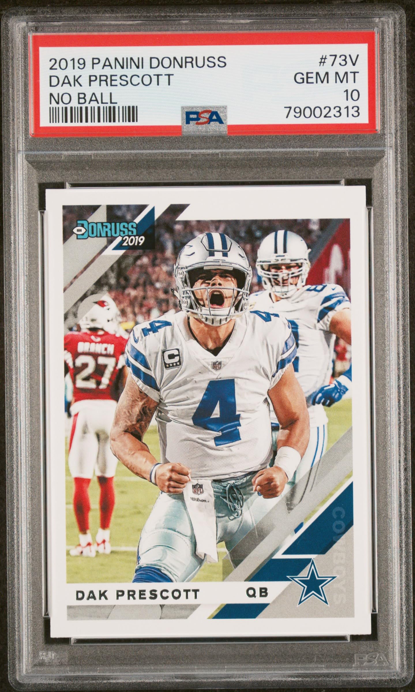 Dak Prescott 2019 Panini Donruss No Ball Football Card #73V PSA 10 Graded - Rare Collectible for NFL Fans, Sports Memorabilia Display & Investment