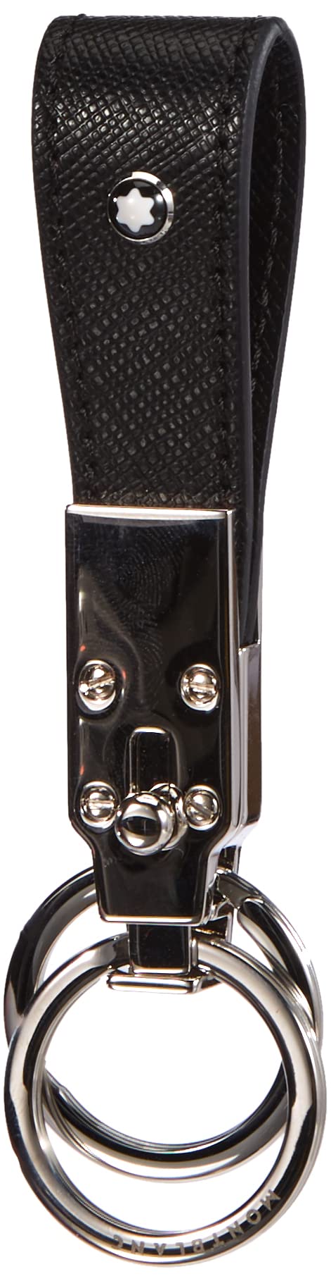 Montblanc Sartorial Black Leather Key Fob Loop 114627 - Premium Keychain for Men & Women - Perfect for Car Keys, House Keys & Luxury Accessories