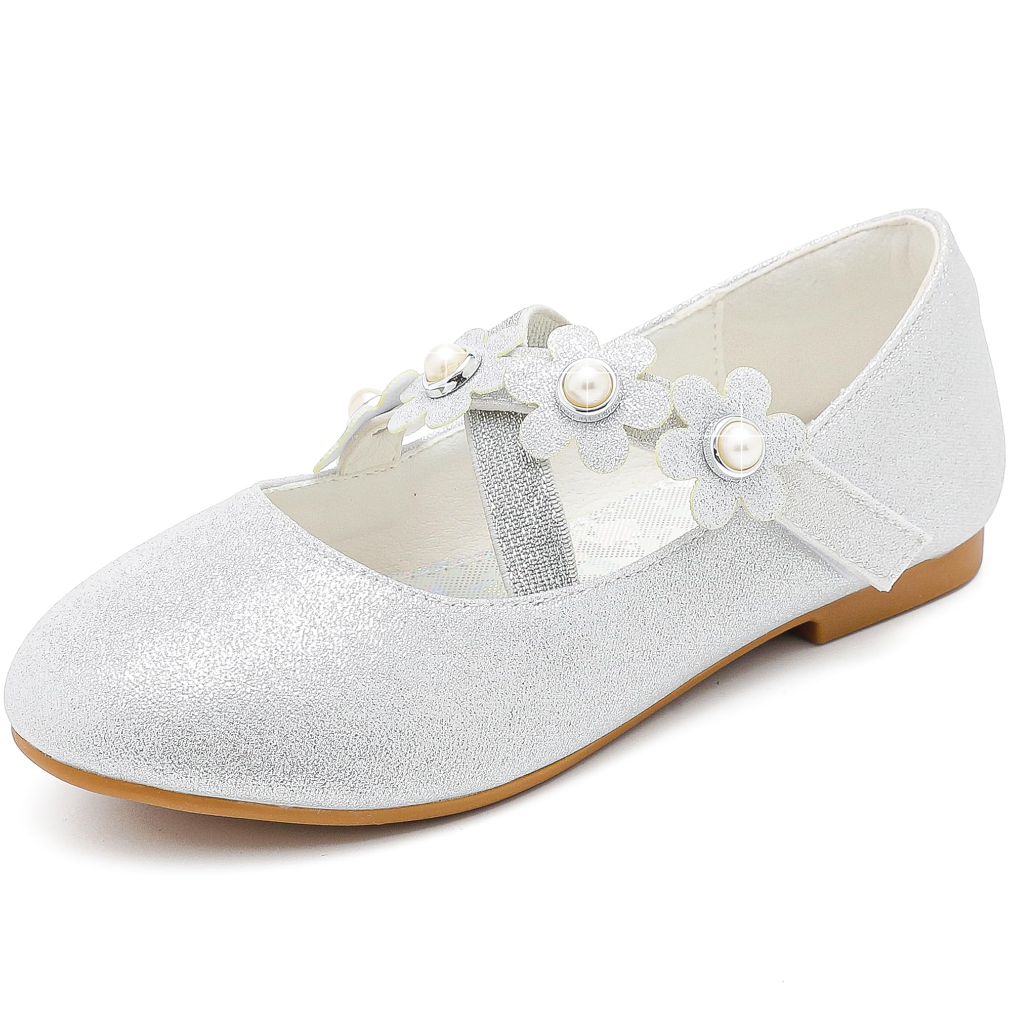 Parrosoo Girls Dress Shoes | Toddler & Little Girl Flats | Low Heel Princess Wedding Shoes for Kids | Perfect for Weddings, Parties & Special Occasions