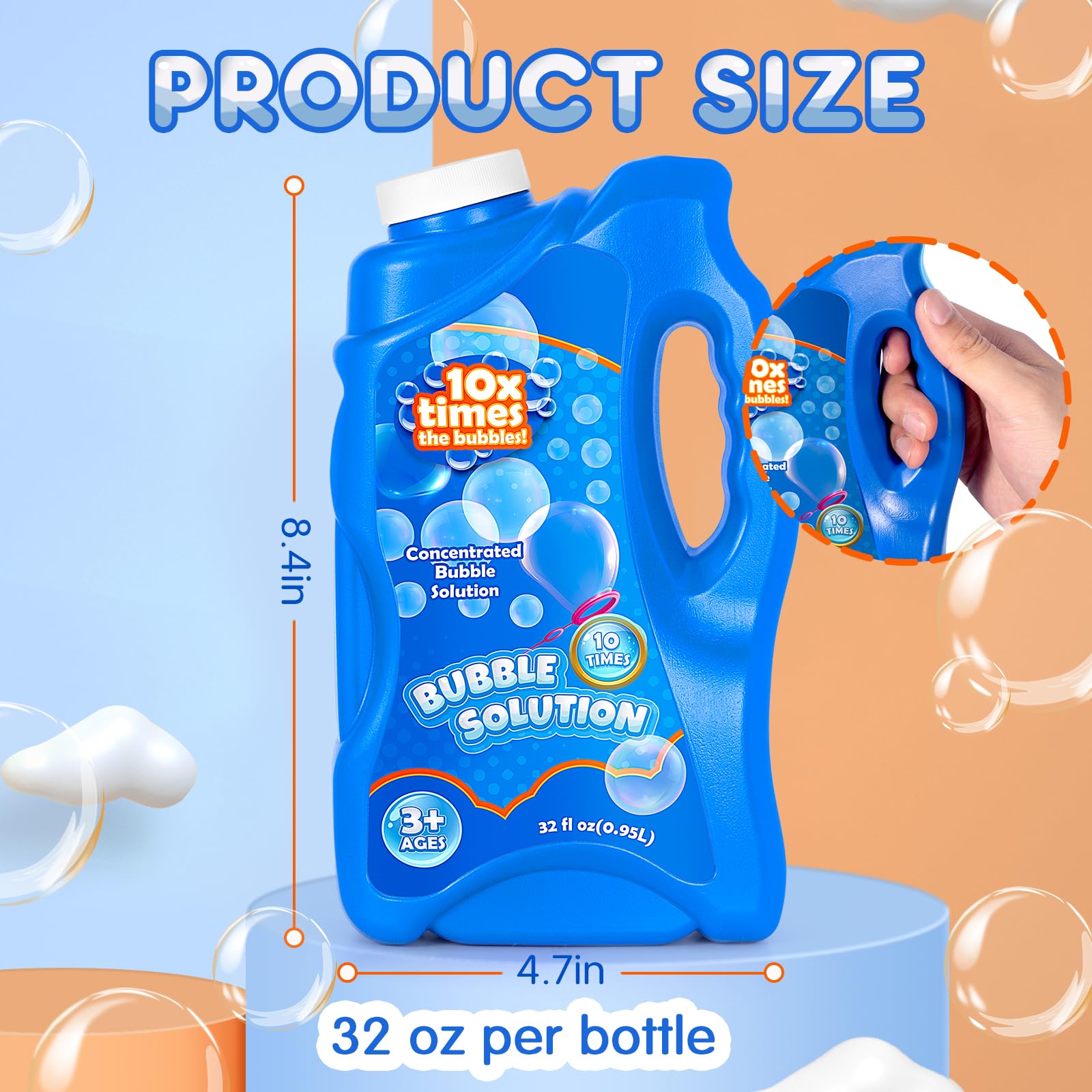 32 oz Bubble Solution Refills - Concentrated Bubble Liquid for Bubble Machines, Bubble Guns, Wands & Mowers | Perfect for Kids' Parties, Outdoor Play & Birthday Celebrations