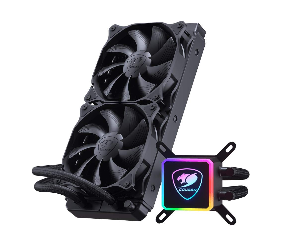 COUGAR Aqua 280 RGB High-Performance CPU Liquid Cooler with Remote Control - Vibrant LED Pump Head for Gaming PC Builds | Perfect for Overclocking & Silent Cooling in Workstations