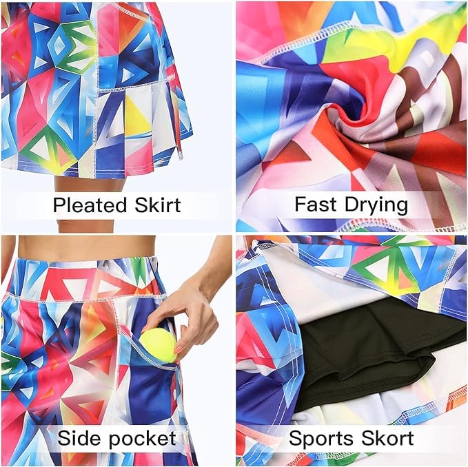 WOWENY Women's High Waist Athletic Skorts with Pockets - Tennis Golf Workout Running Skirt for Women - Perfect for Sports, Gym & Casual Wear