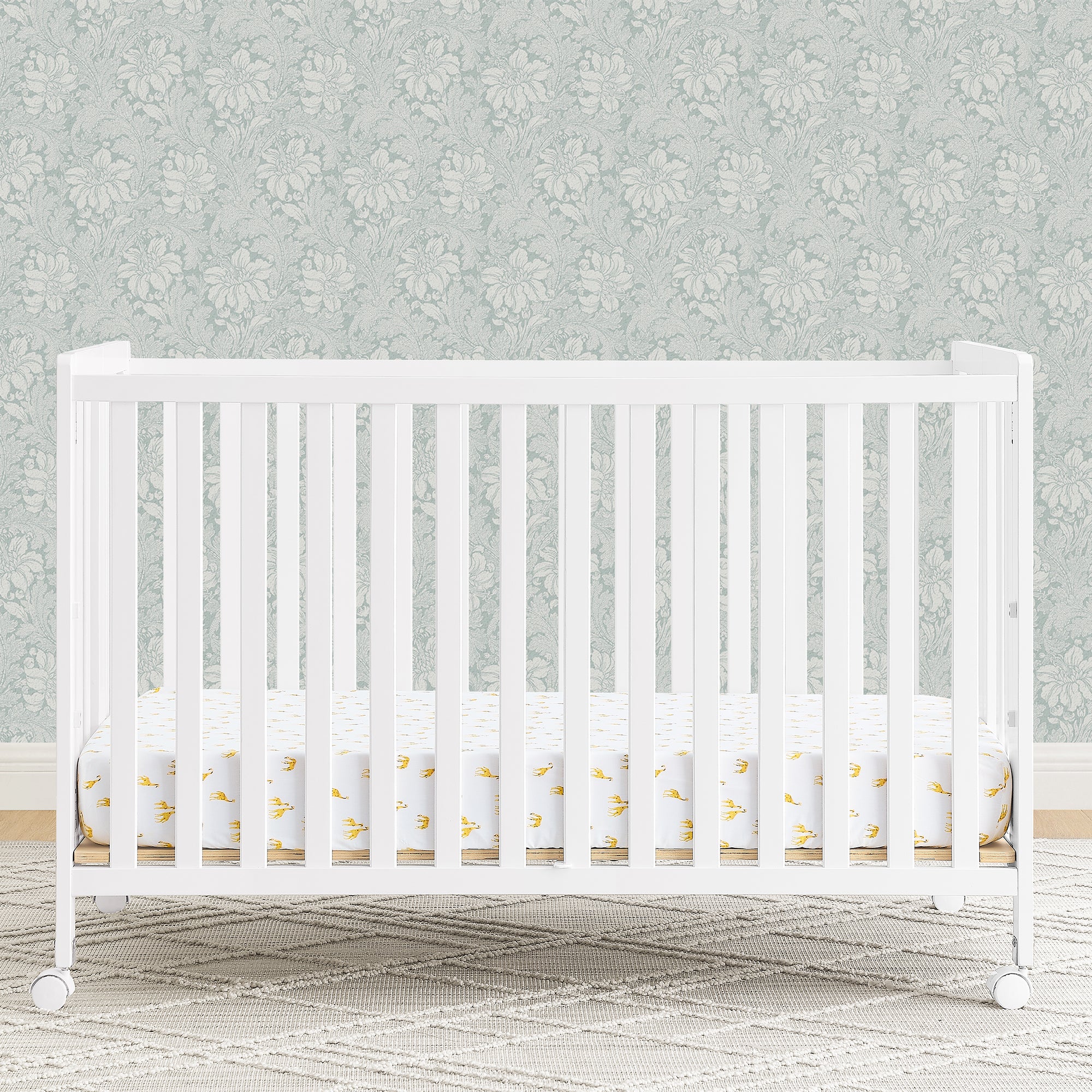 Aria Full Size Portable Folding Crib - Lightweight Travel Baby Bed for Home, Nursery & On-The-Go | Compact Foldable Design for Easy Storage & Transport