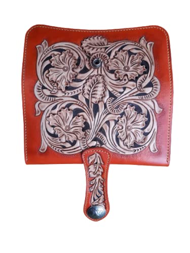 Hand-Carved 3D Genuine Leather Wallet for Men - Custom Biker Wallet with Sheridan Style Artwork - Personalized Long Leather Wallet for Everyday Use & Gift Giving