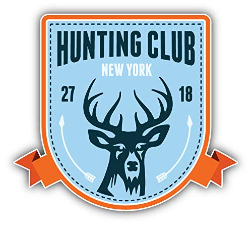 Hunting Club Label Truck Car Window Bumper Sticker Decal 5 Inch - Durable Vinyl Decals for Cars, Trucks & SUVs - Perfect for Outdoor Enthusiasts & Hunting Trips