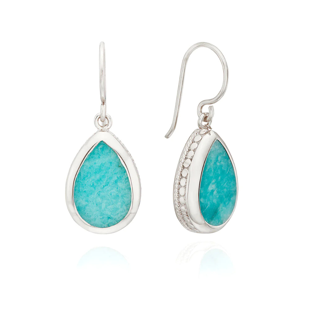 Anna Beck Sterling Silver Amazonite Drop Earrings for Women - Elegant Dangle Earrings for Party, Wedding & Everyday Wear