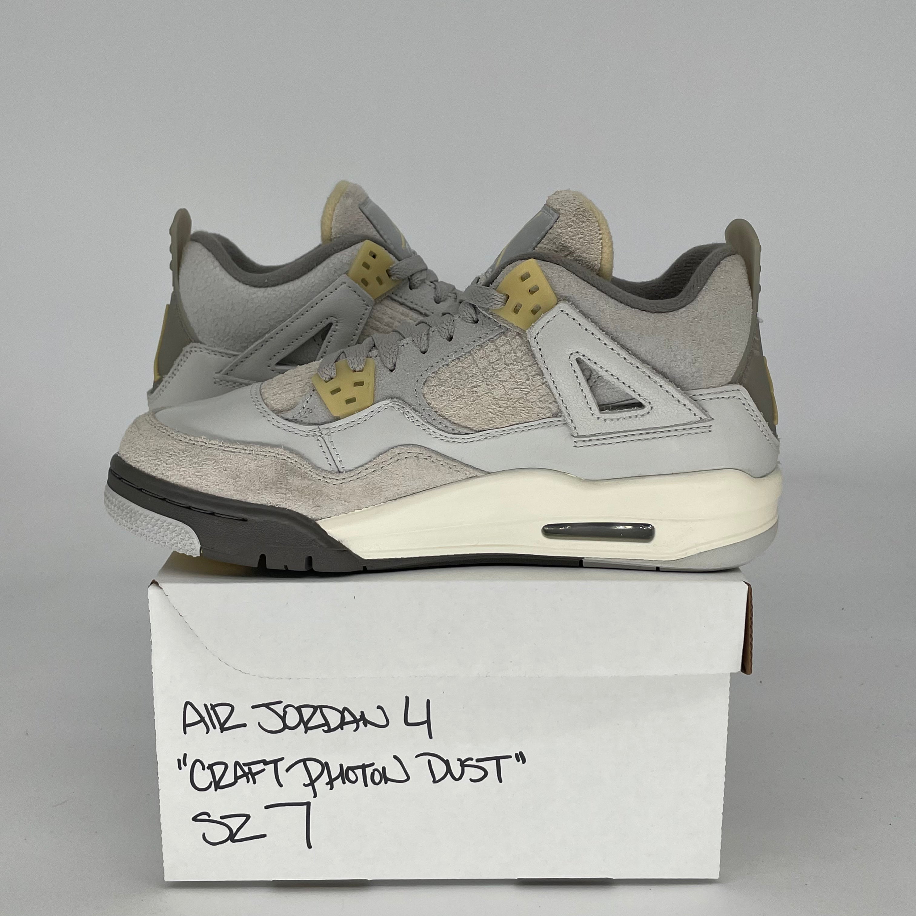 Original Air Jordan 4 Craft Photon Dust Sneakers - Size 7/8.5W (DV2262-021) - Retro Basketball Shoes for Men & Women - Perfect for Streetwear, Gym & Casual Outfits