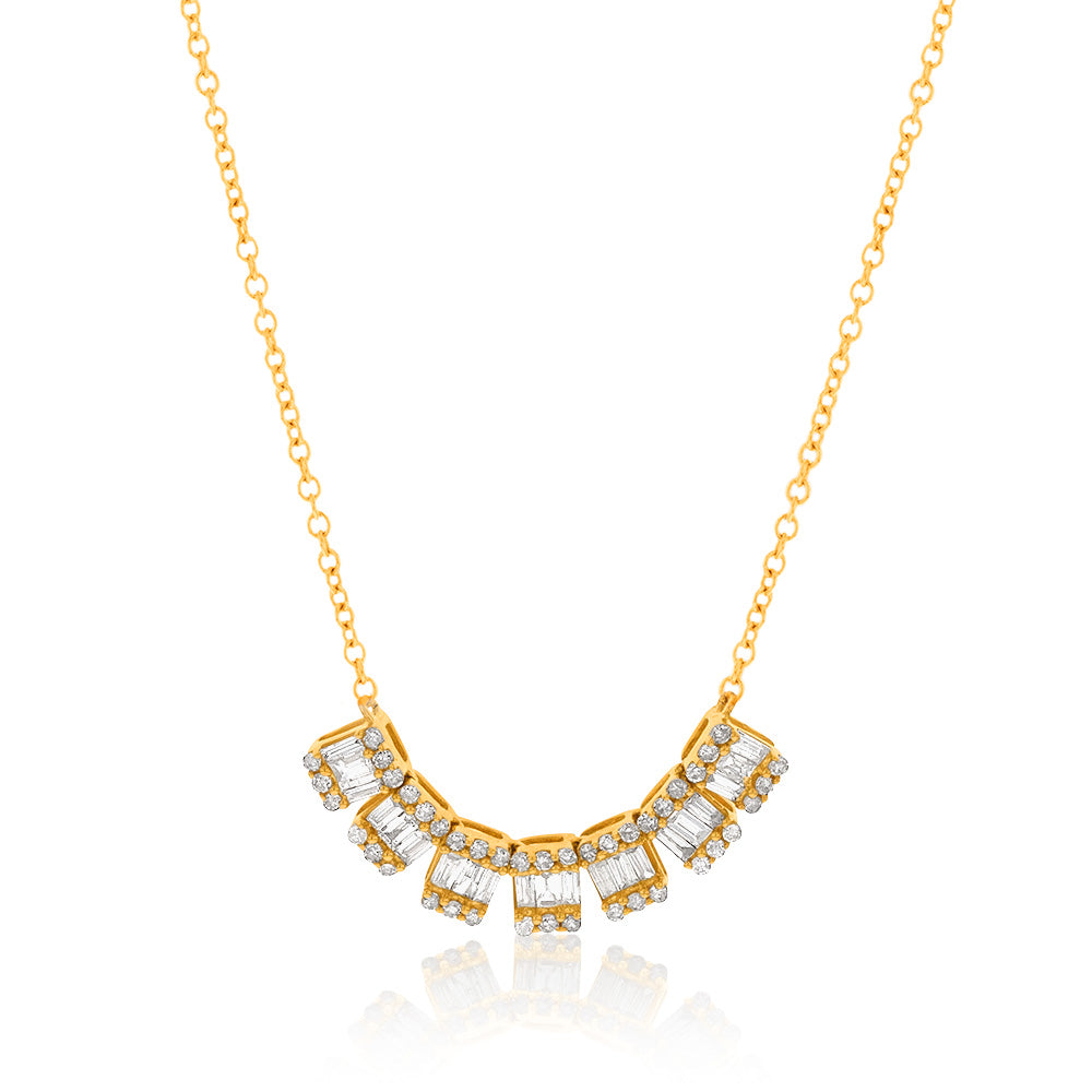 14K Yellow Gold 1/2 Carat Diamond Adjustable Chain 38-43cm | Elegant Necklace for Women | Perfect for Weddings, Anniversaries & Special Occasions