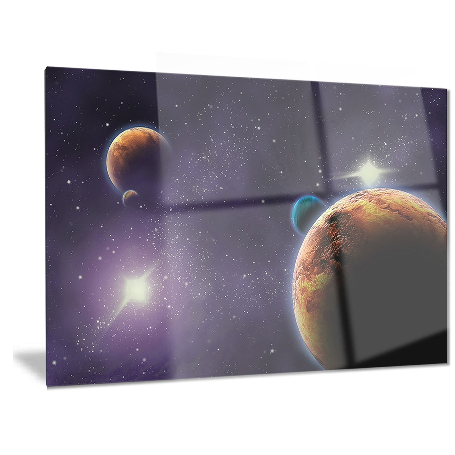Designart Planets in Deep Dark Space - Modern Metal Wall Art Decor - 40x30 Inches - Perfect for Living Room, Bedroom & Office Wall Decor