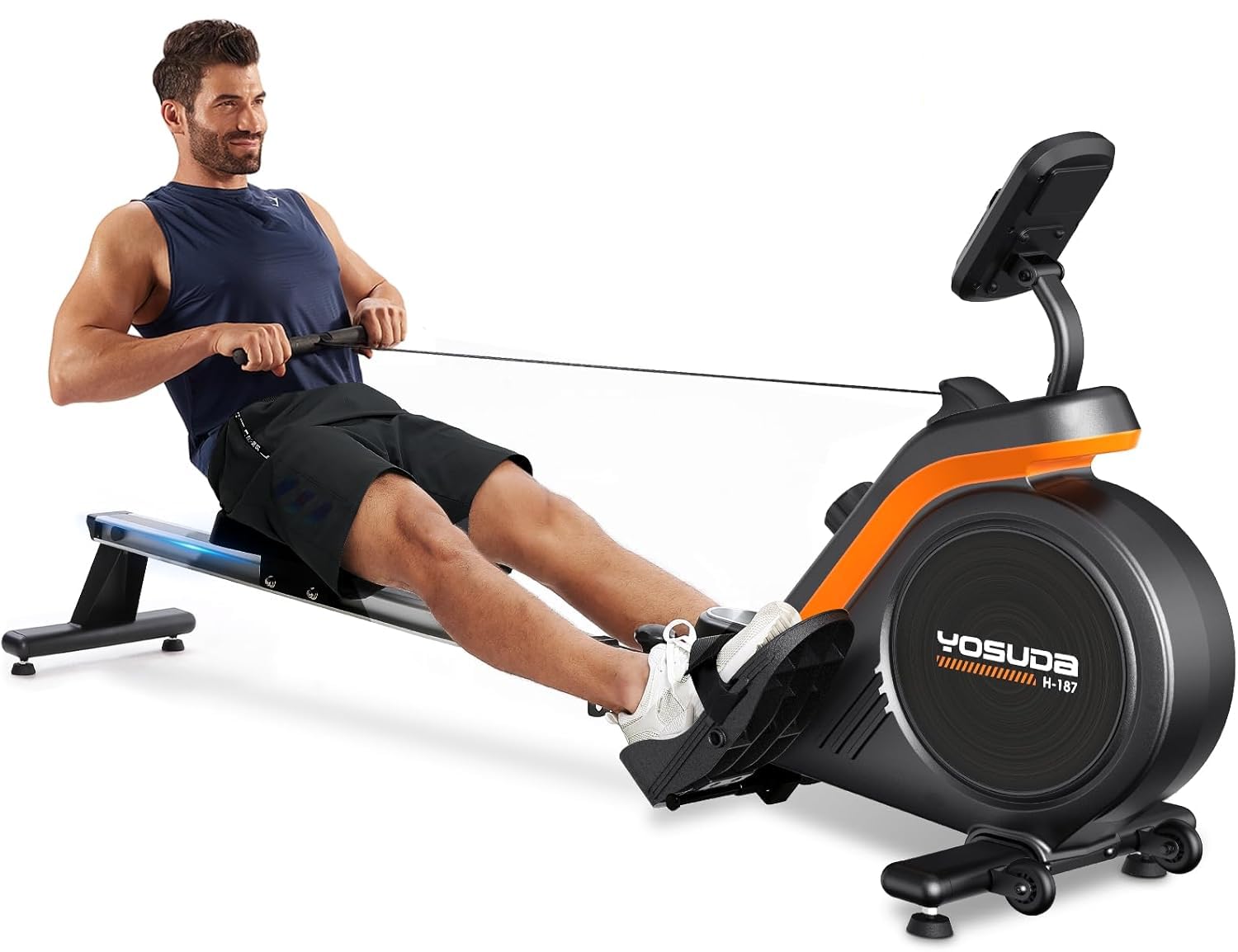 YOSUDA Magnetic Rowing Machine for Home Gym - 350lbs Weight Capacity, Bluetooth Connectivity, Foldable Design | Perfect for Full-Body Workout, Cardio Training & Small Spaces