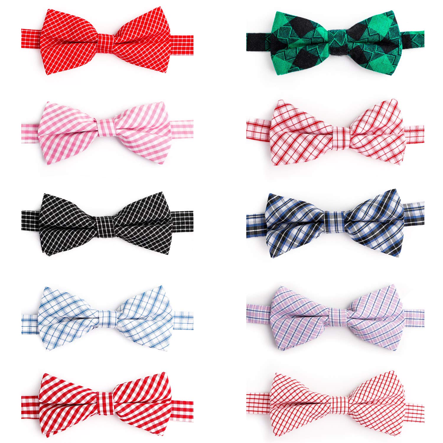 Segarty Plaid Dog Bow Tie - Adjustable Pet Bow Collar for Small Medium Large Dogs & Cats - Perfect for Weddings, Thanksgiving, Christmas Costumes & Grooming - Boy & Girl Pet Fashion Accessory