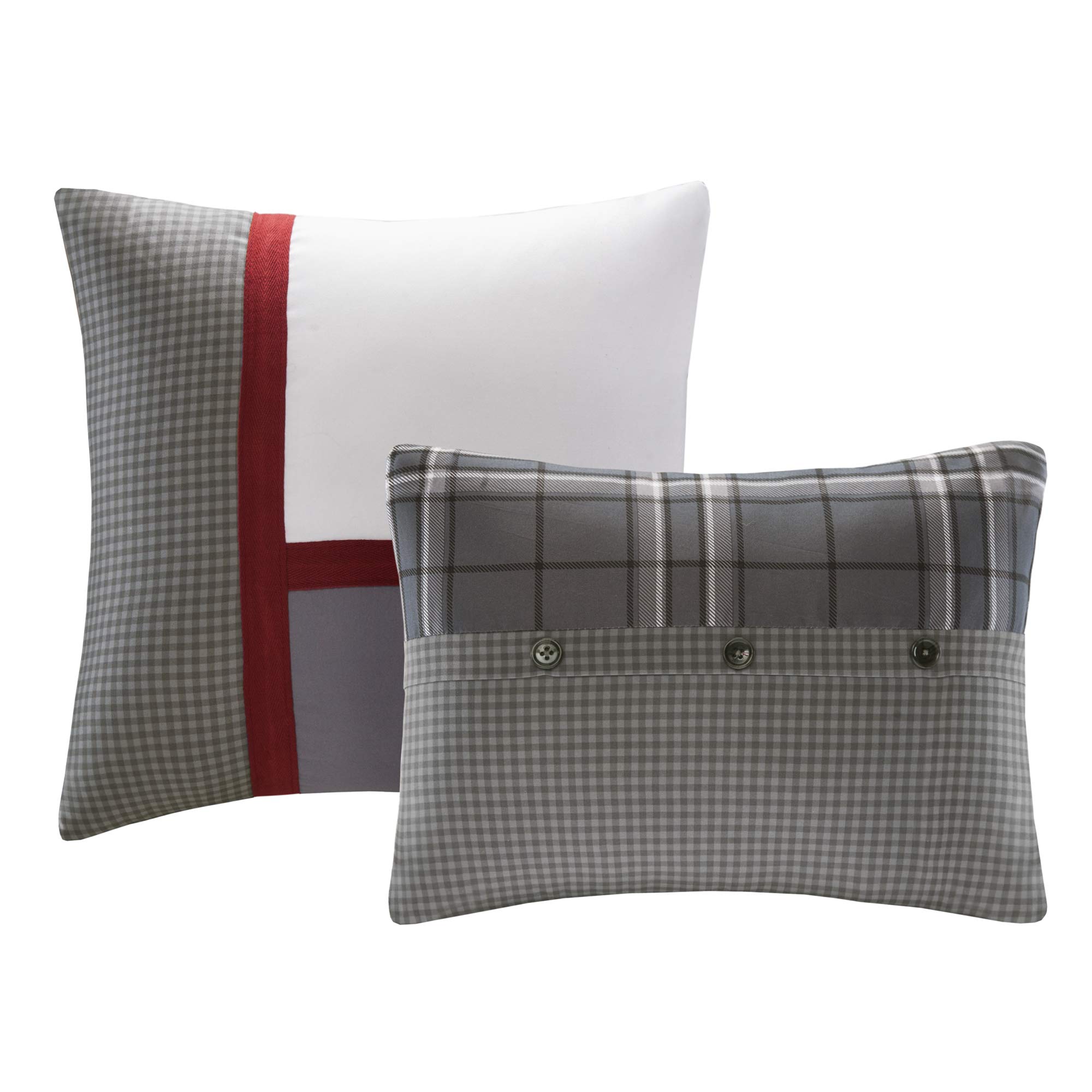 Intelligent Design Daryl 4-Piece Plaid Print All-Season Comforter Set - Twin/Twin XL, Ultra Soft Microfiber Bedding for Teens & Kids, Grey - Perfect for Dorm Rooms, Guest Beds & Cozy Bedroom Decor