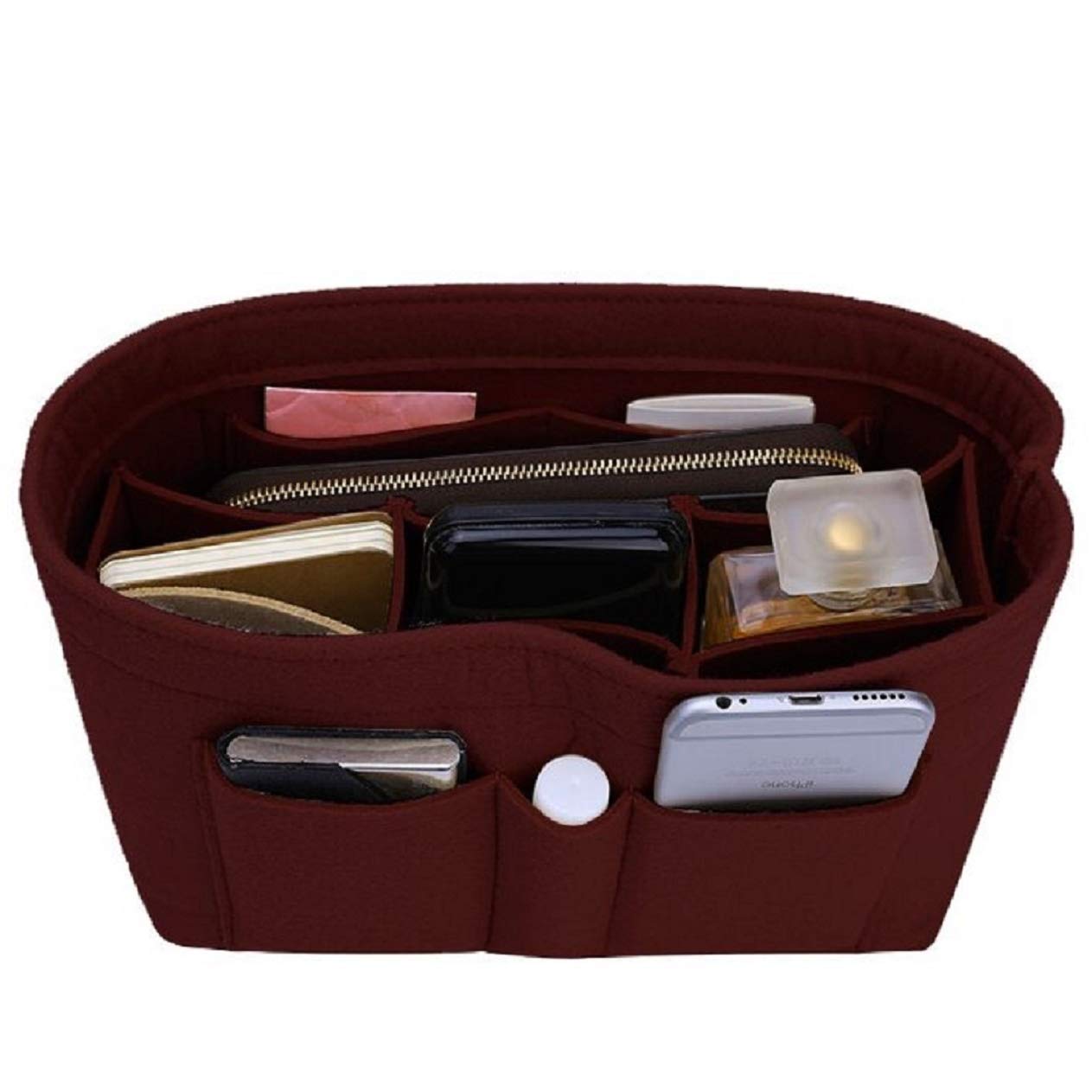 ZTUJO Felt Purse Organizer Insert for Handbags - 13 Colors & 6 Sizes (Large, Wine Red) | Perfect for Travel, Work & Everyday Use to Keep Your Bag Tidy