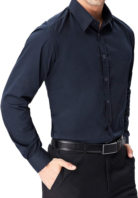 Paul Jones Men's Long Sleeve Button Down Dress Shirt Cardigan - Formal Office Wear & Business Casual Outfits for Men