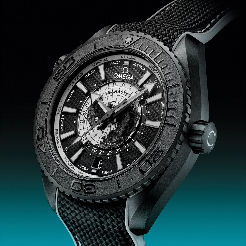 Omega Seamaster Planet Ocean 600M Black Ceramic Dive Watch - 45.5mm Men's Luxury Automatic Chronometer - Black Dial on Rubber Strap - Perfect for Scuba Diving, Water Sports & Formal Occasions