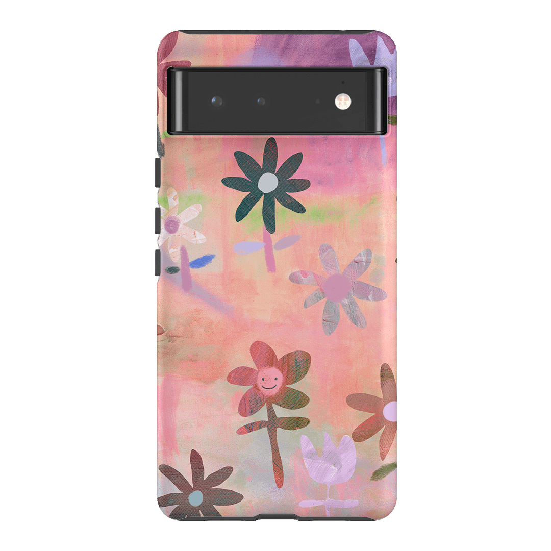 Premium Lazy Daisy Floral Phone Case - Shockproof & Slim Design for iPhone 15/14/13/12/Pro/Max - Perfect for Everyday Use, Travel & Outdoor Activities