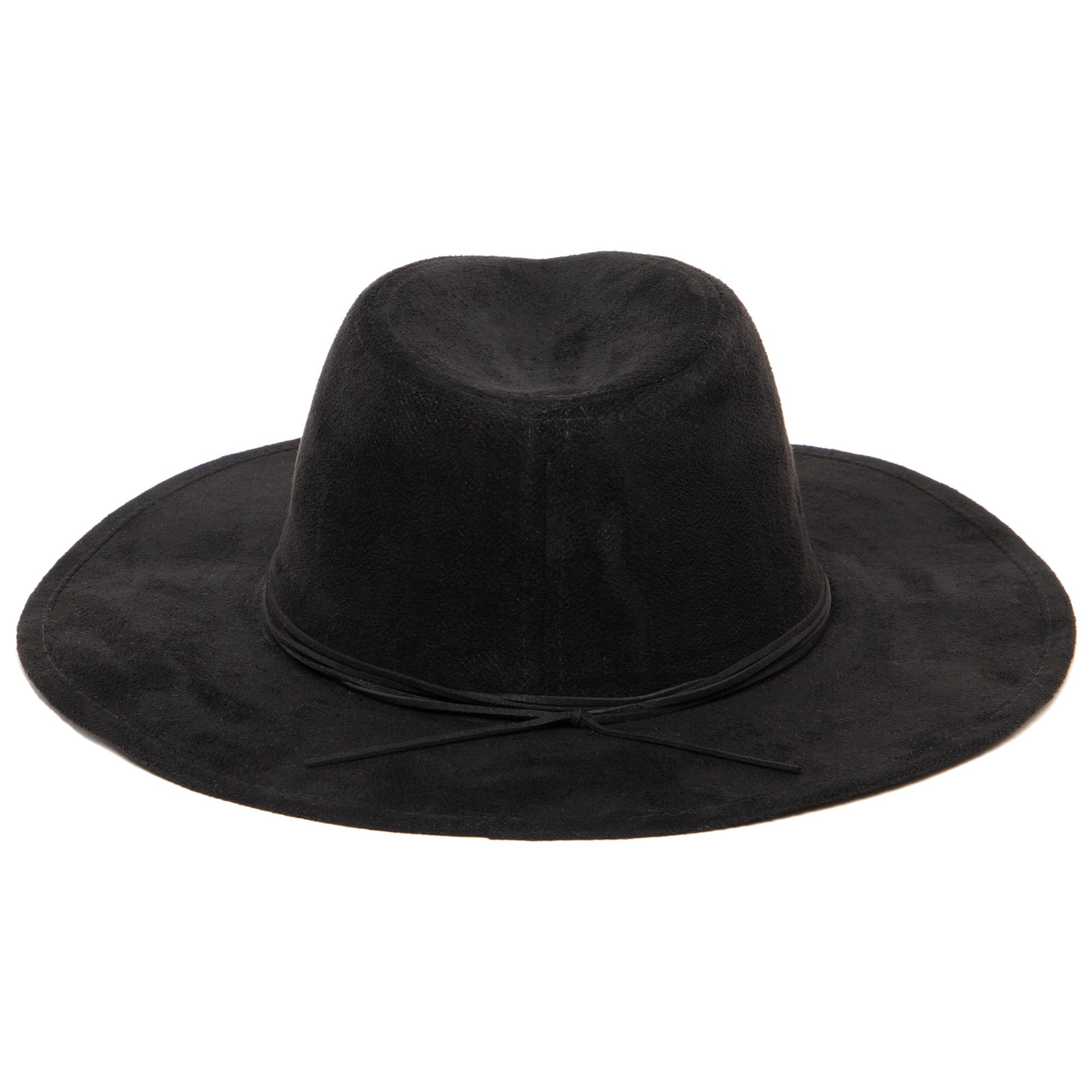 Stylish Cut & Sew Faux Suede Floppy Fedora Hat with Wrapped Back Knot Trim - Perfect for Outdoor Events, Beach Vacations & Fashion Accessories