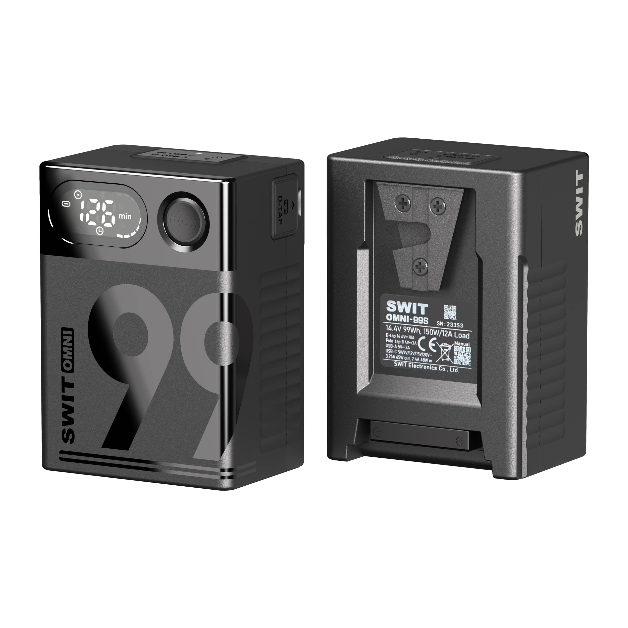 OMNI 99S 99Wh USB-C V-Mount Battery for Cameras - Portable Power Bank for DSLR, Mirrorless & Video Equipment - Perfect for Filmmaking, Photography & On-Location Shooting