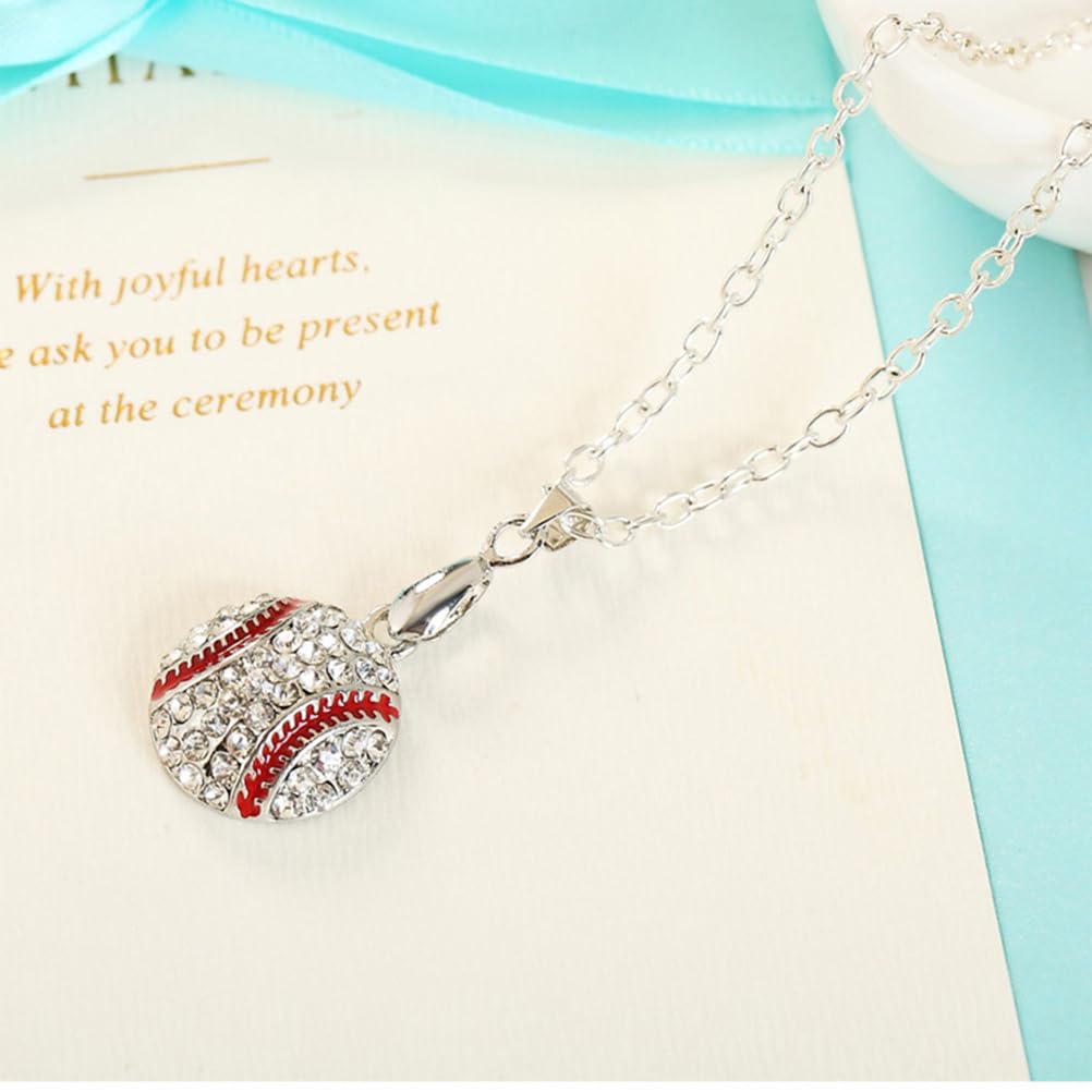 KESYOO Rhinestone Cross Pendant Necklace - Silver Baseball Chain Jewelry for Women, Trendy Statement Piece for Party, Wedding & Everyday Wear