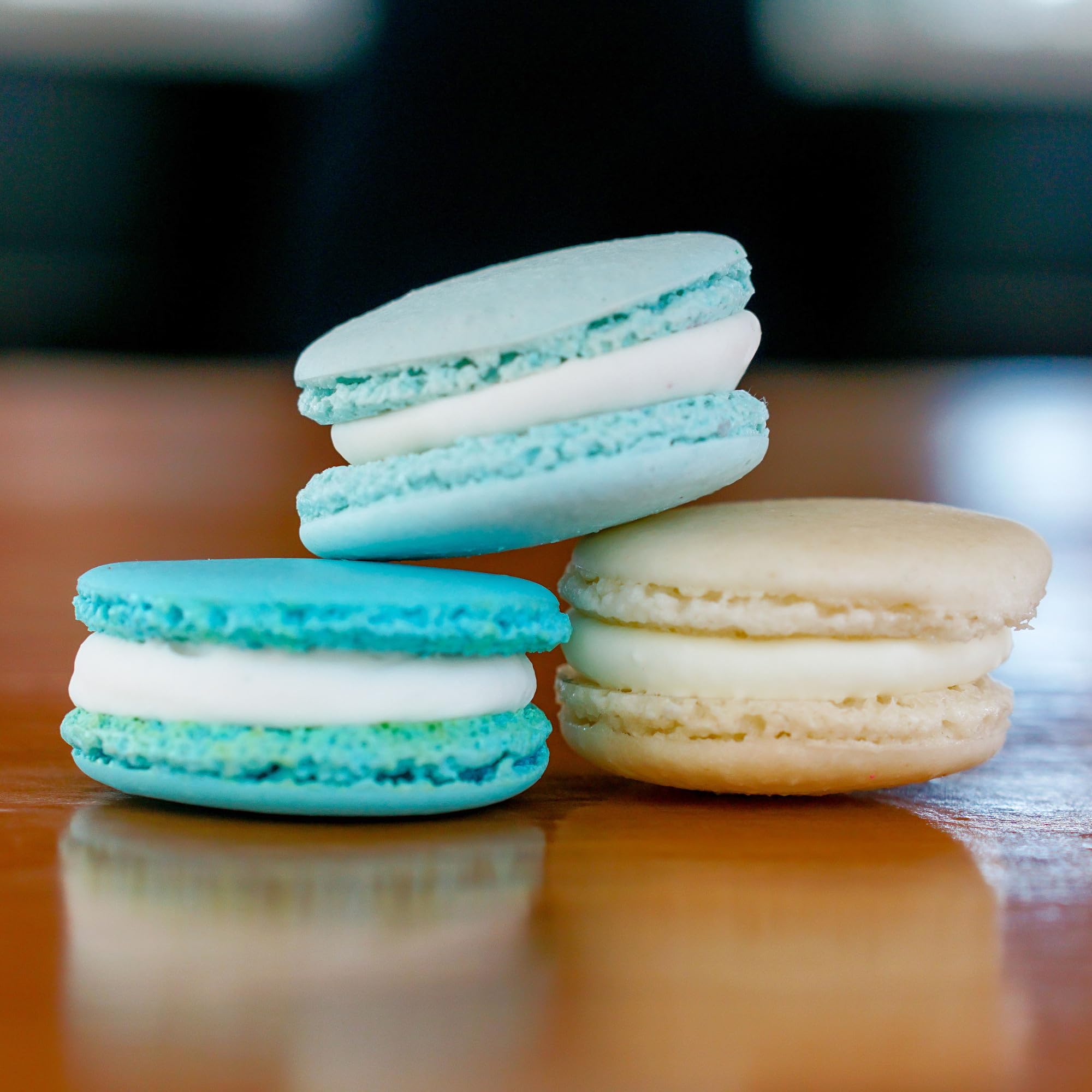 Blue Macarons Assortment - French Gluten-Free Cookies Handmade by Chefs - Perfect for Baby Showers & 'It's a Boy' Celebrations - 48pc Assorted Blue Theme Macarons | Ideal for Parties, Gifts & Special Occasions