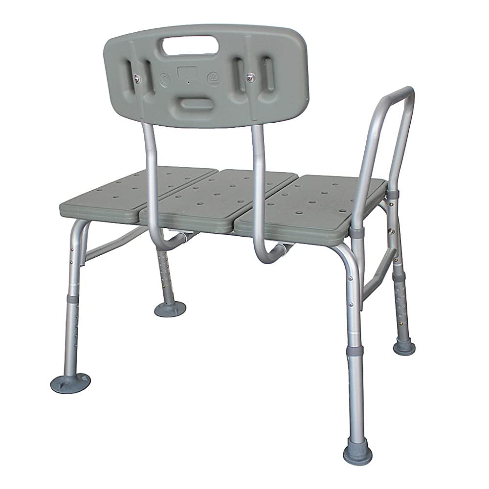 Adjustable Shower Chair with Non-Slip Feet - Waterproof Bath Seat & Transfer Bench for Elderly, Disabled & Post-Surgery (32-36 Inch Height, Gray) - Ideal for Bathtub, Hot Tub & Shower Safety