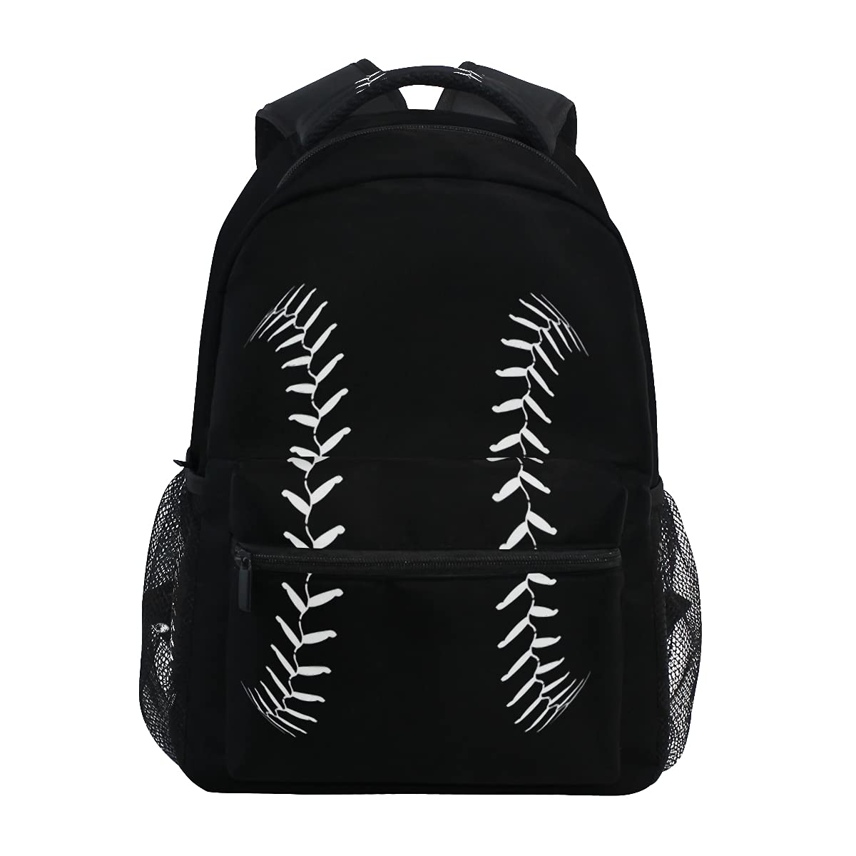 Black Baseball Design Casual Backpack for Teens & Boys - Durable School Backpack for Students - Perfect for School, Travel, Sports & Daily Use