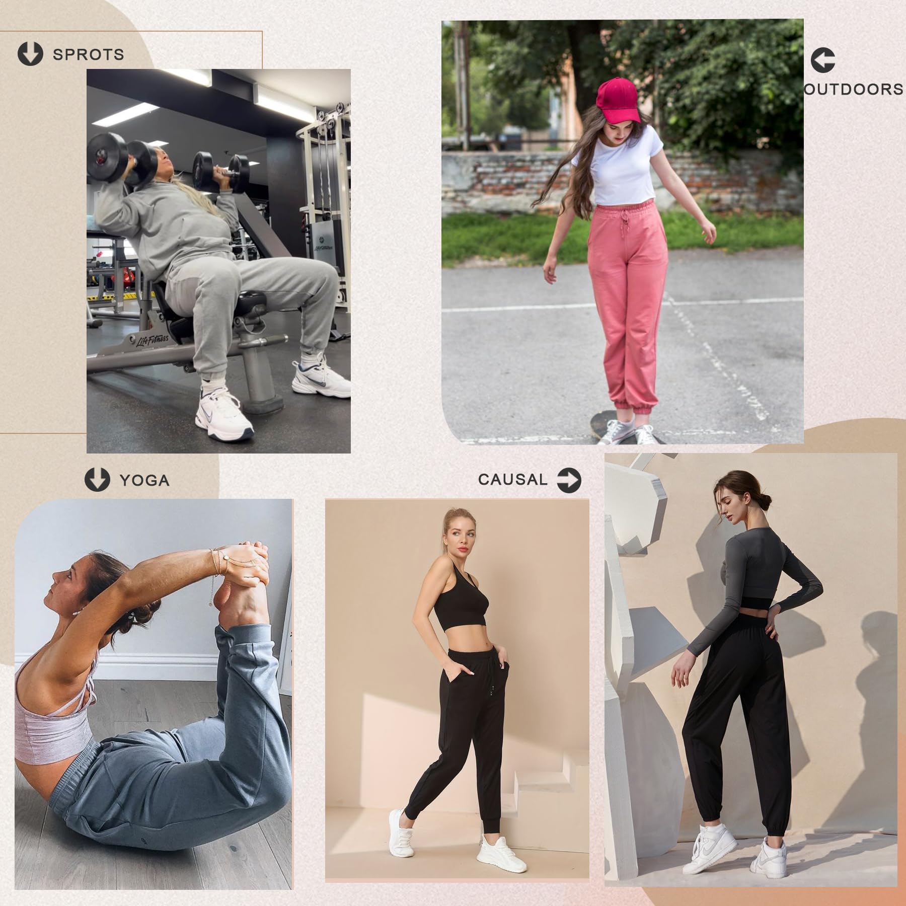DHSO 3 Pack Women's Sweatpants with Pockets - Soft Joggers & Athletic Leggings for Workout, Yoga, Running | Comfortable Casual Pants for Lounge, Gym & Outdoor Activities