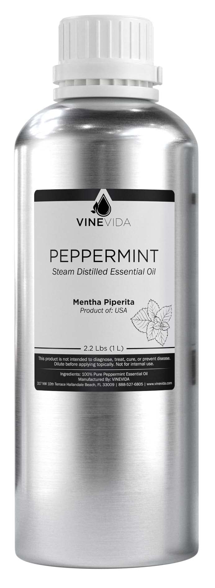 VINEVIDA 100% Pure Peppermint Essential Oil 32 oz - Undiluted Therapeutic Grade for Aromatherapy, DIY Candles & Soap Making - Skin Safe, Natural Fragrance Oil for Home Diffusers, Massage & Relaxation