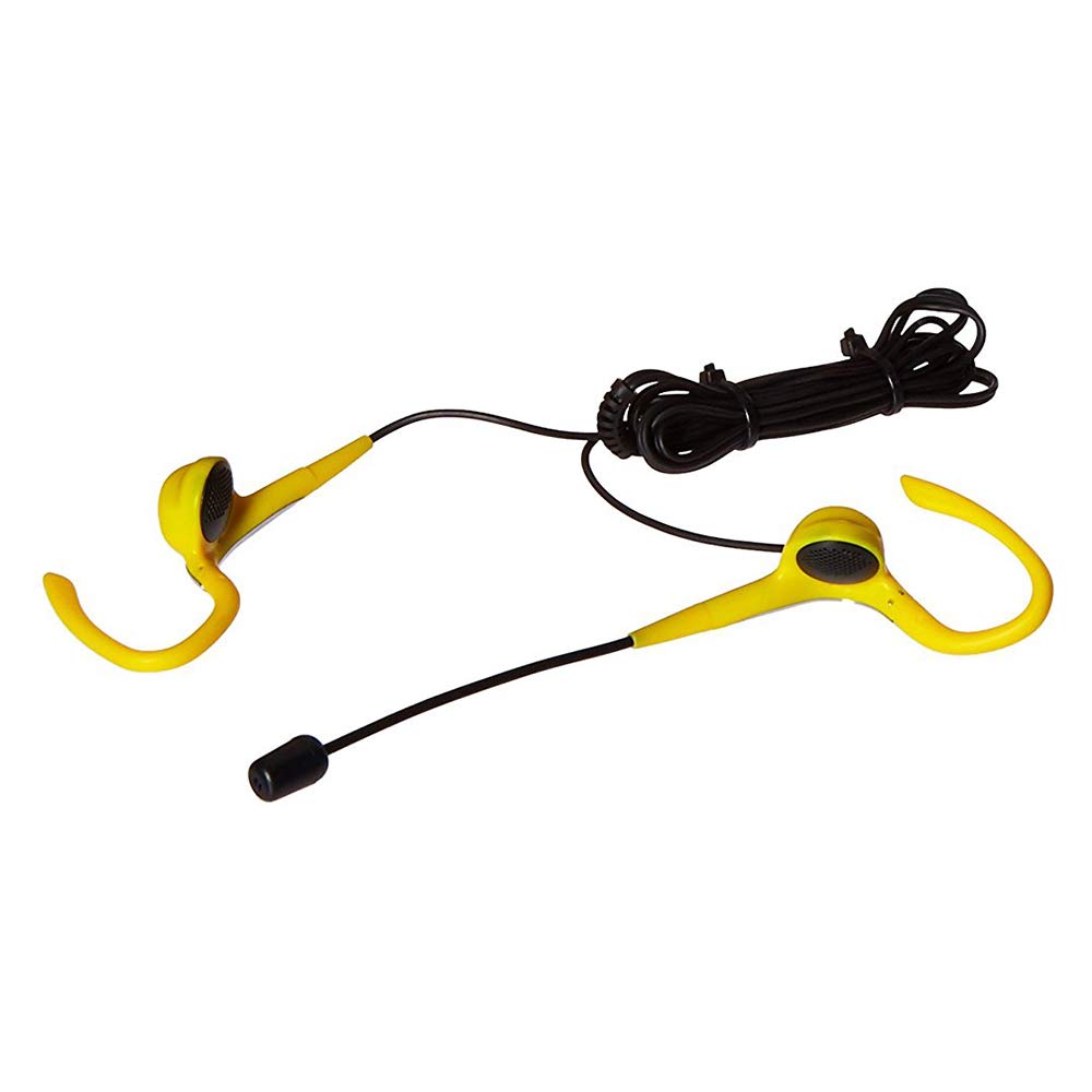 Premium Wired Headset with Yellow Microphone - Adjustable Slim Clip-On Design for Perfect Positioning | Ideal for Gaming, Call Centers, Podcasting & Online Meetings