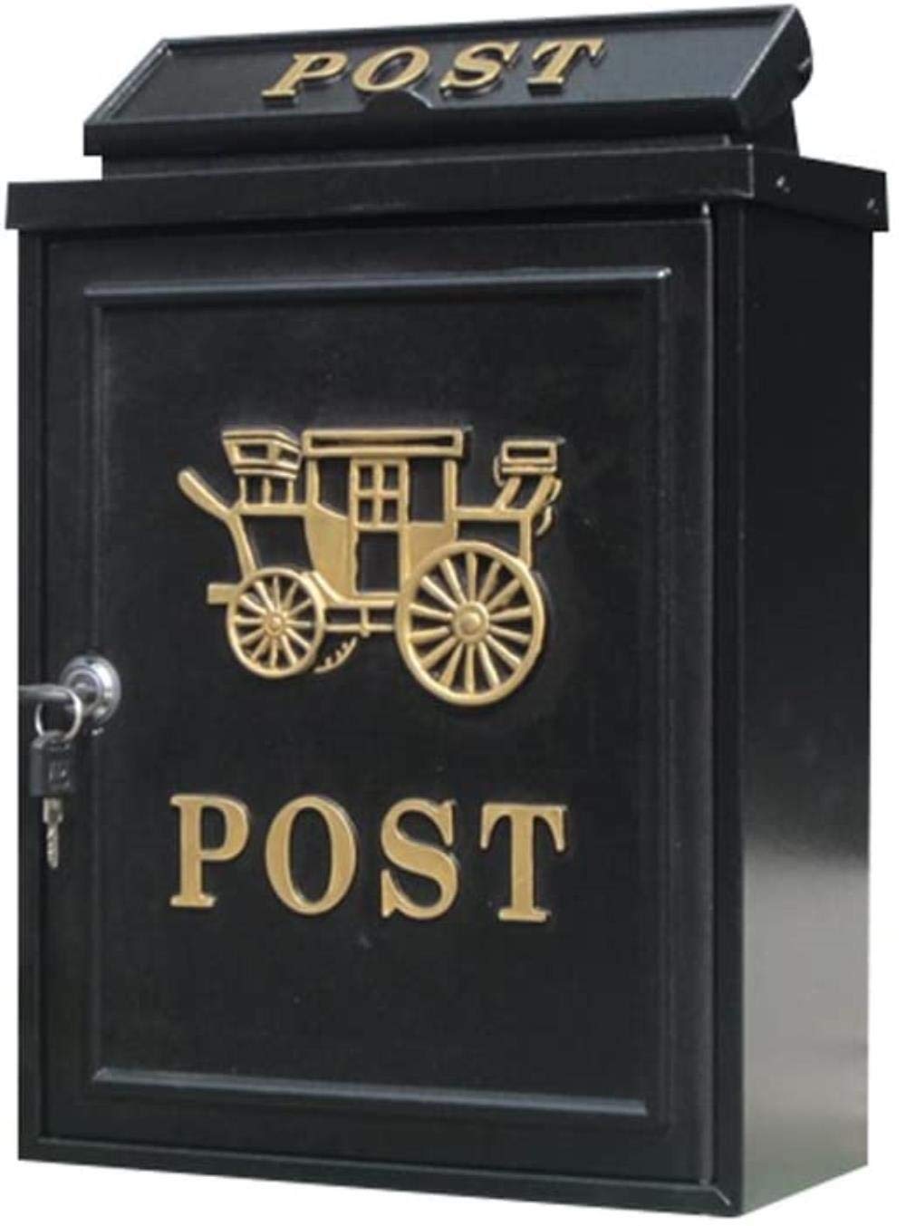 Waterproof Outdoor Mailbox with Lock - Rustproof Villa Letter Box for Home, Garden & Office - Red & Gold Color Options - Perfect for Secure Mail Delivery in All Weather Conditions