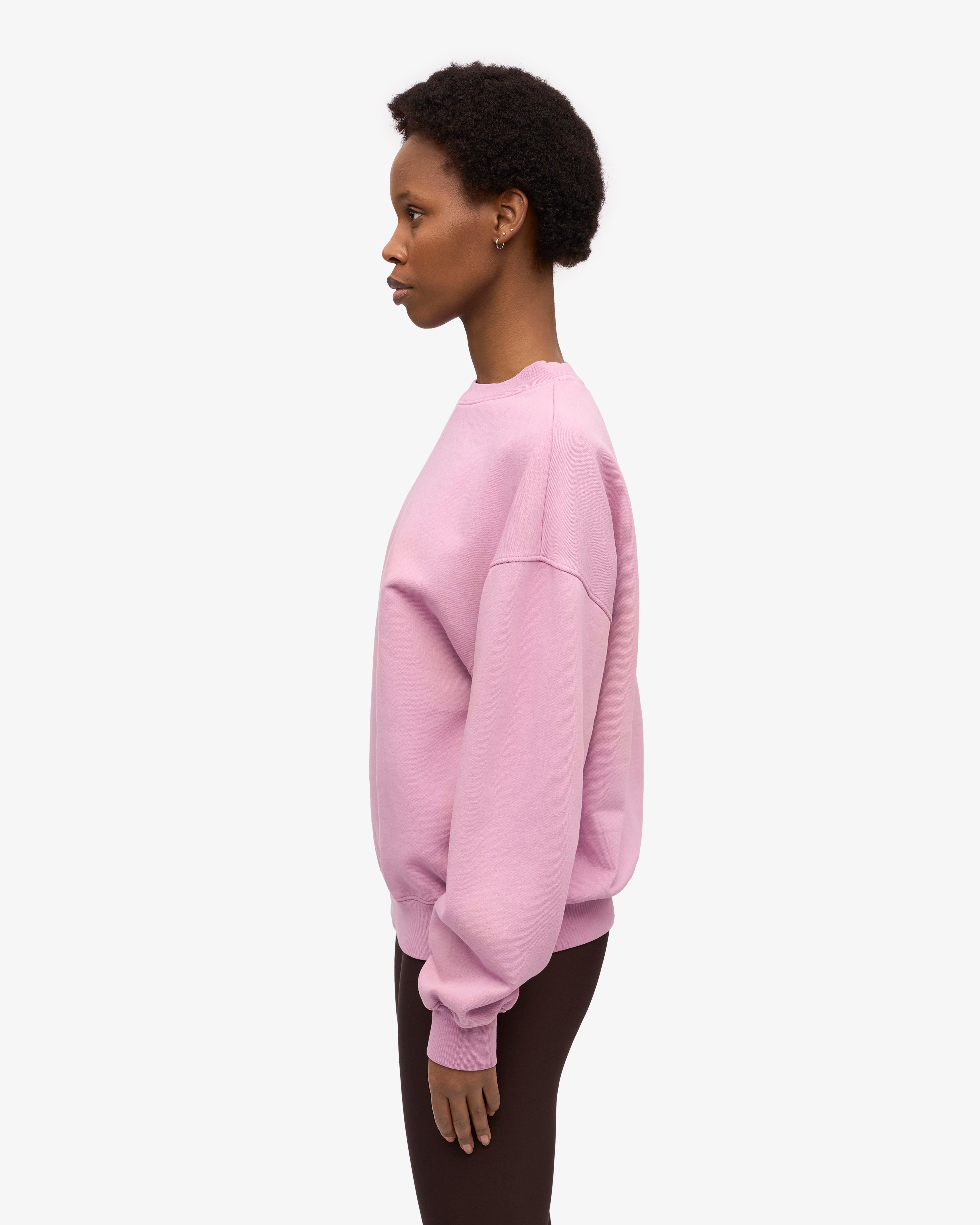 Organic Oversized Crewneck Sweatshirt - Soft Cherry Blossom Print - Women's Loose Fit Pullover for Casual Wear, Loungewear & Spring Outfits