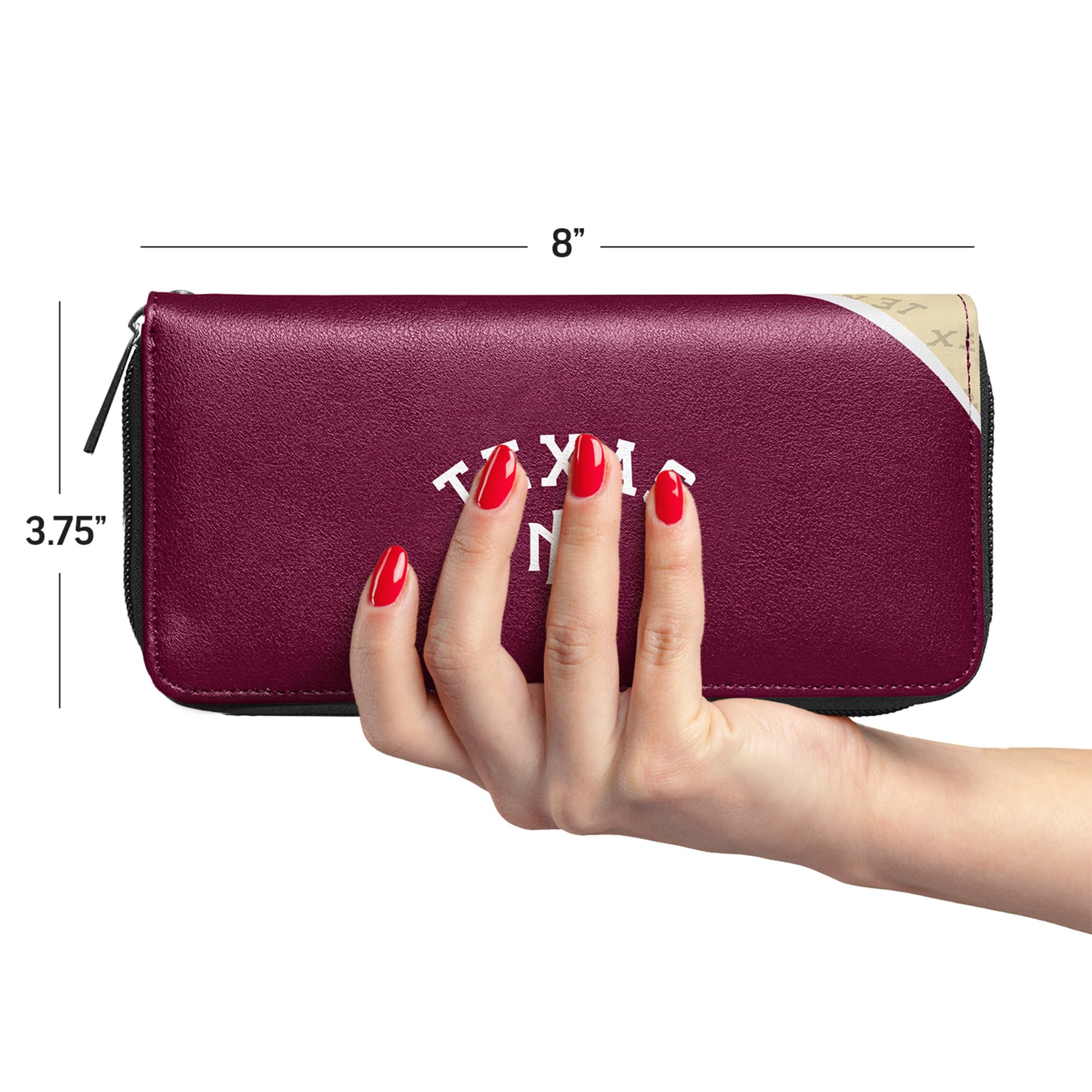 Littlearth Women's NCAA Team Logo Curve Zip Organizer Wallet - Stylish & Functional ID Card Holder for College Fans, Game Days & Everyday Use
