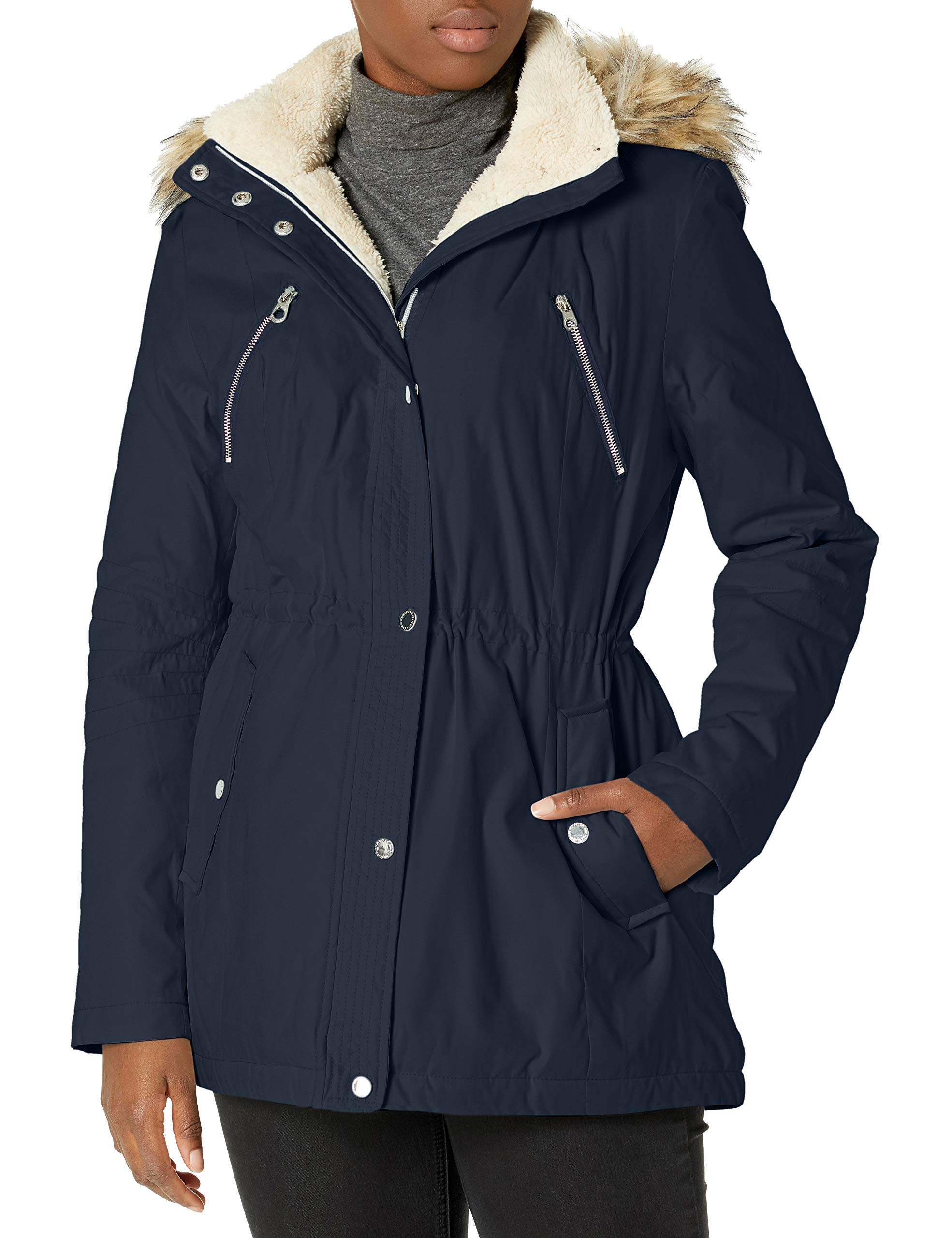 Nautica Women's Heavyweight Microfiber Down Parka Coat - Warm Winter Jacket for Outdoor Activities & Cold Weather Protection