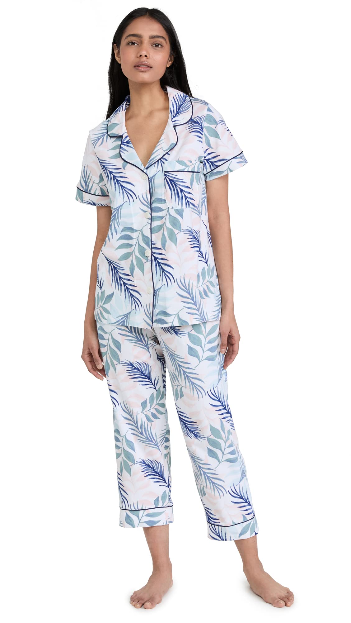 BedHead Pajamas Women's Short Sleeve Classic Cropped PJ Set - Soft Cotton Sleepwear for Women, Comfortable Lounge Pajama Set - Perfect for Sleepovers, Relaxing at Home & Cozy Nights
