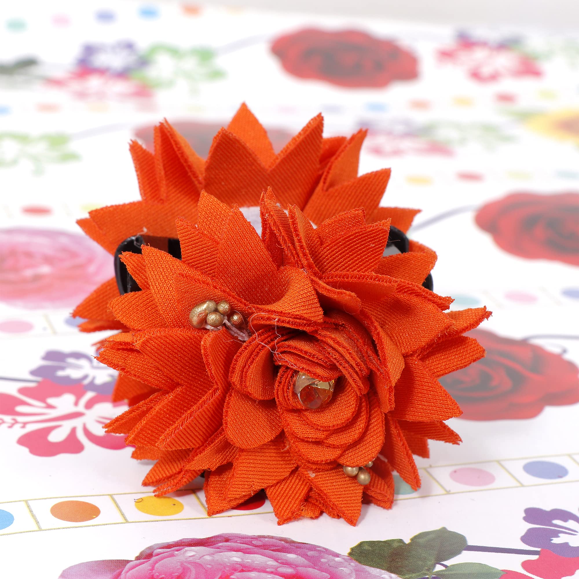 Honbon Hair Claw Clips - Women's Floral Beaded Hair Clips for Styling (Pack of 1) | Perfect for Updos, Ponytails & Everyday Hair Accessories