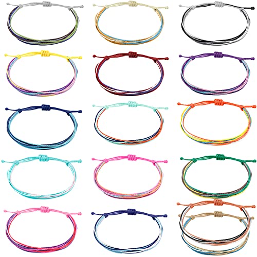 X:16 Pcs Colorful String Bracelets Anklets